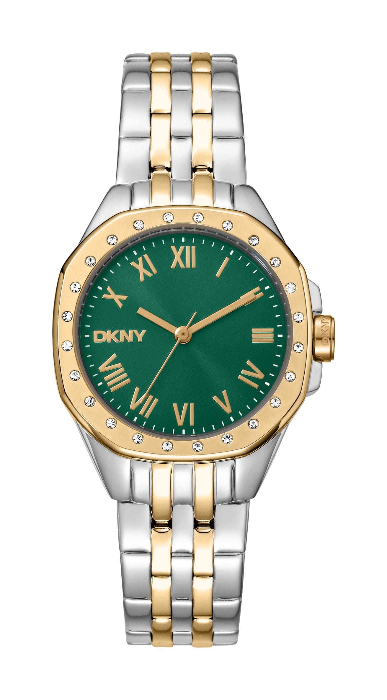 DK1L013M0095 DKNY Evening Dark Green Dial Two Tone Silver & Gold Women's Watch 30mm Watches DKNY 