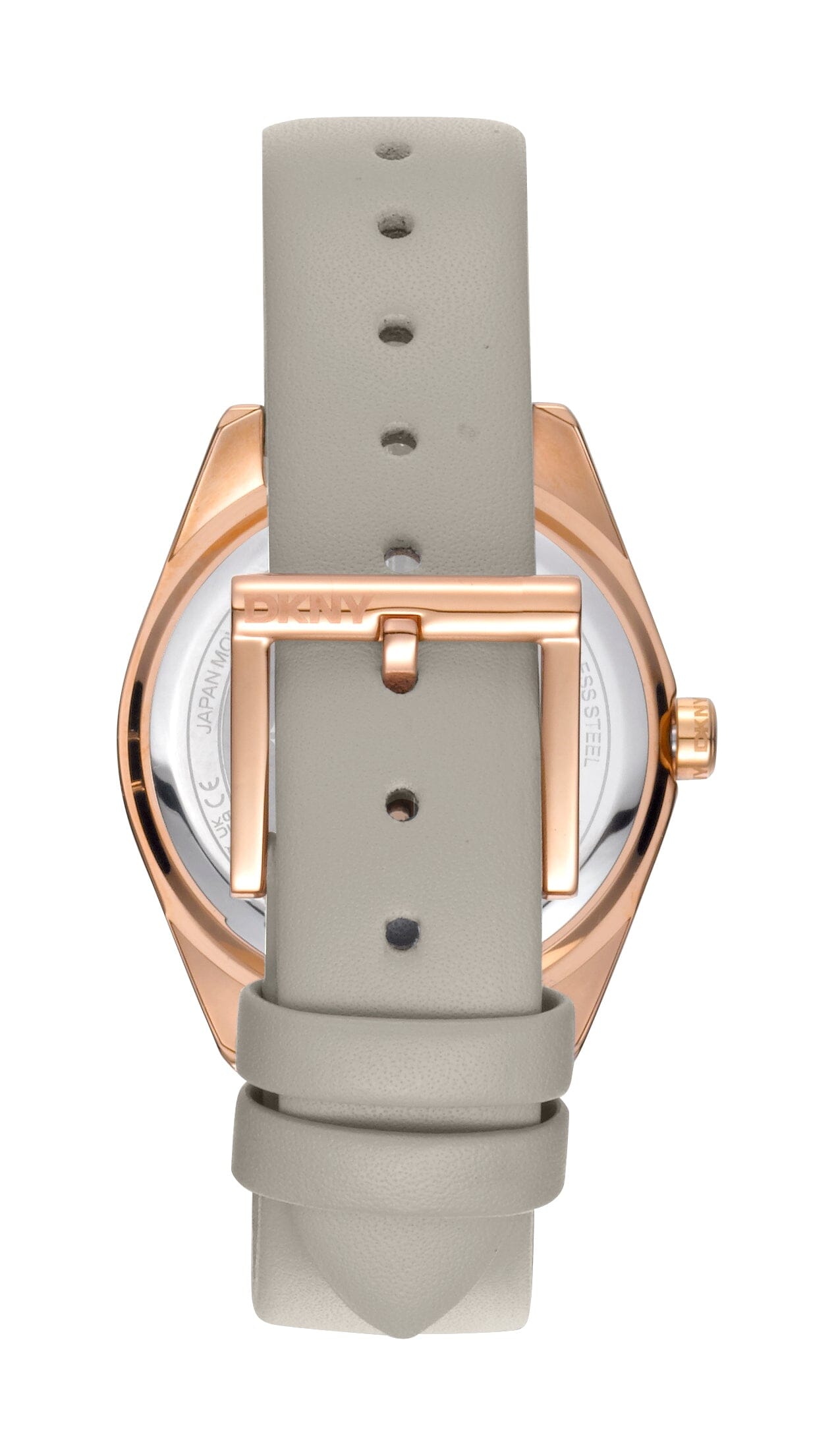 DK1L016L0035 DKNY Logo Silver White Dial Rose Gold Women's Watch 34mm Watches DKNY 