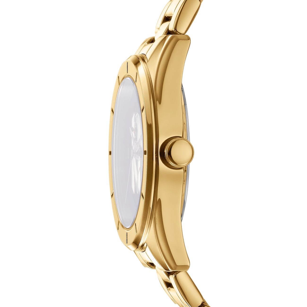 DK1L016M0065 DKNY Logo Silver White Dial Stainless Steel Gold Women's Watch 34mm Watches DKNY 