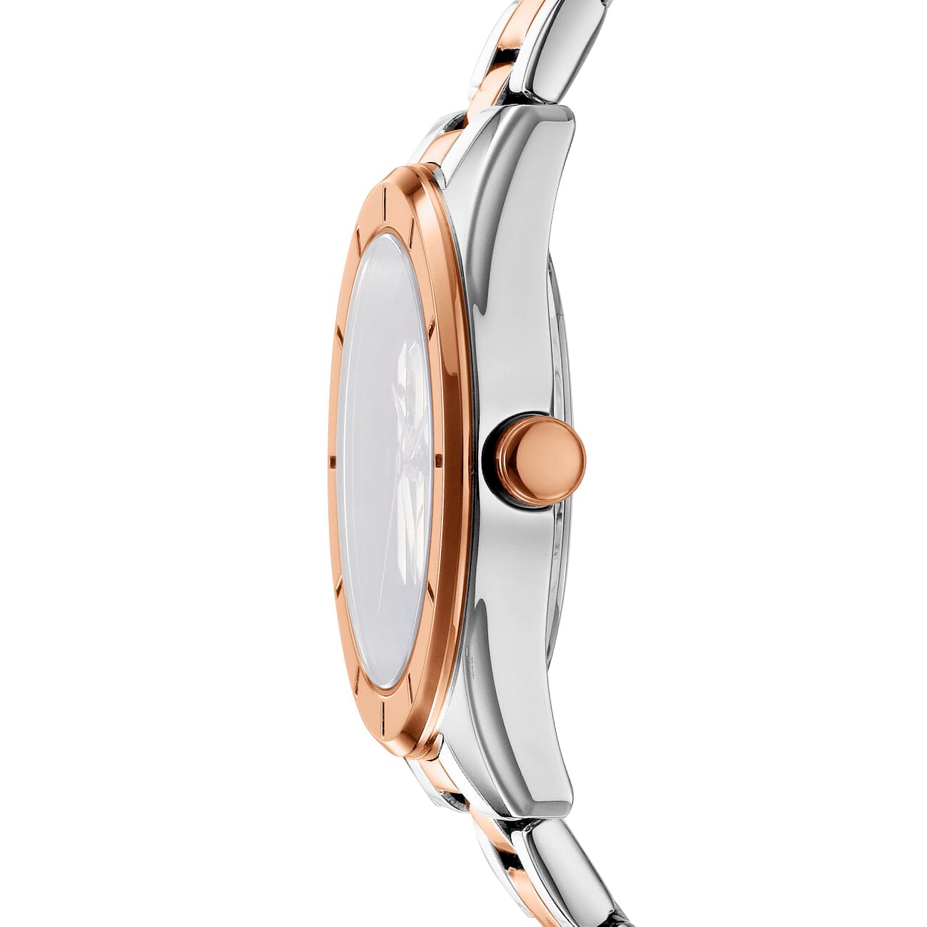 DK1L016M0105 DKNY Logo Silver White Dial Two Tone Silver & Rose Gold Women's Watch 34mm Watches DKNY 