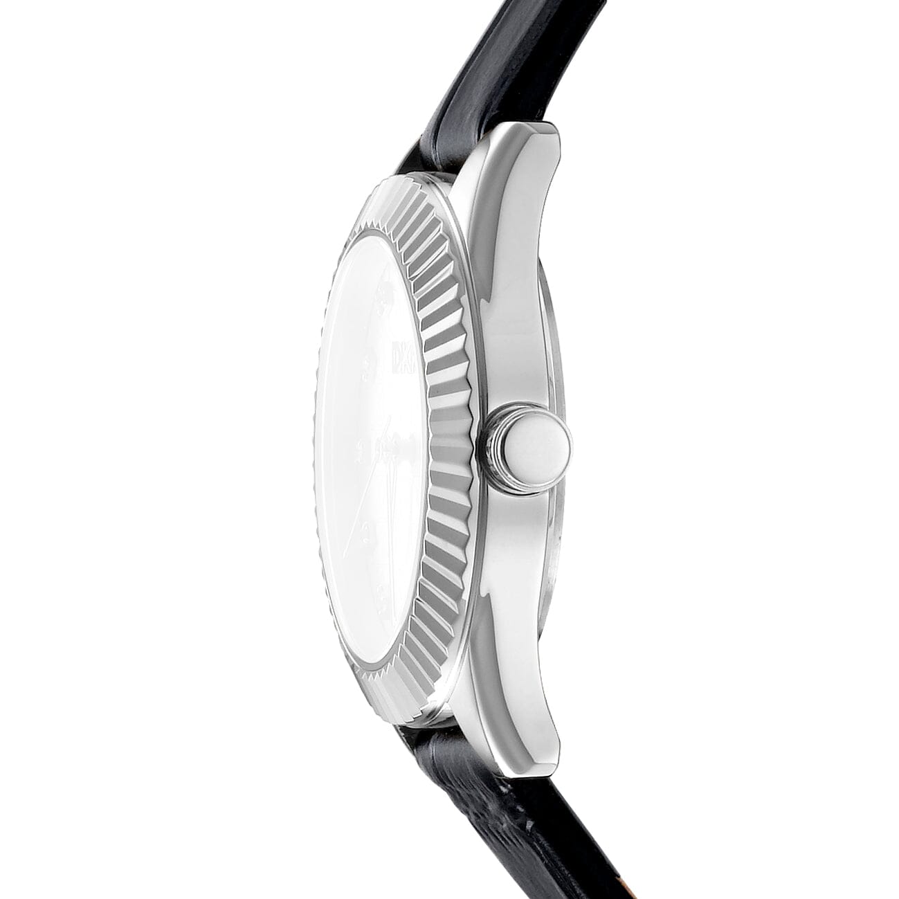 DK1L017L0015 DKNY Everyday Silver Dial Black Leather Strap Women's Watch 30mm Watches DKNY 