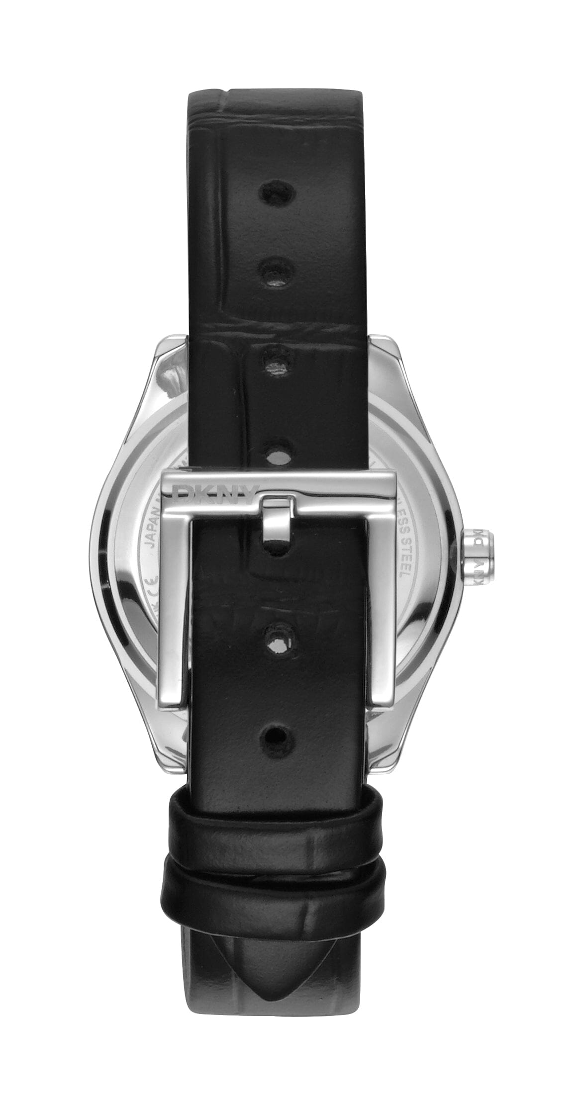 DK1L017L0015 DKNY Everyday Silver Dial Black Leather Strap Women's Watch 30mm Watches DKNY 