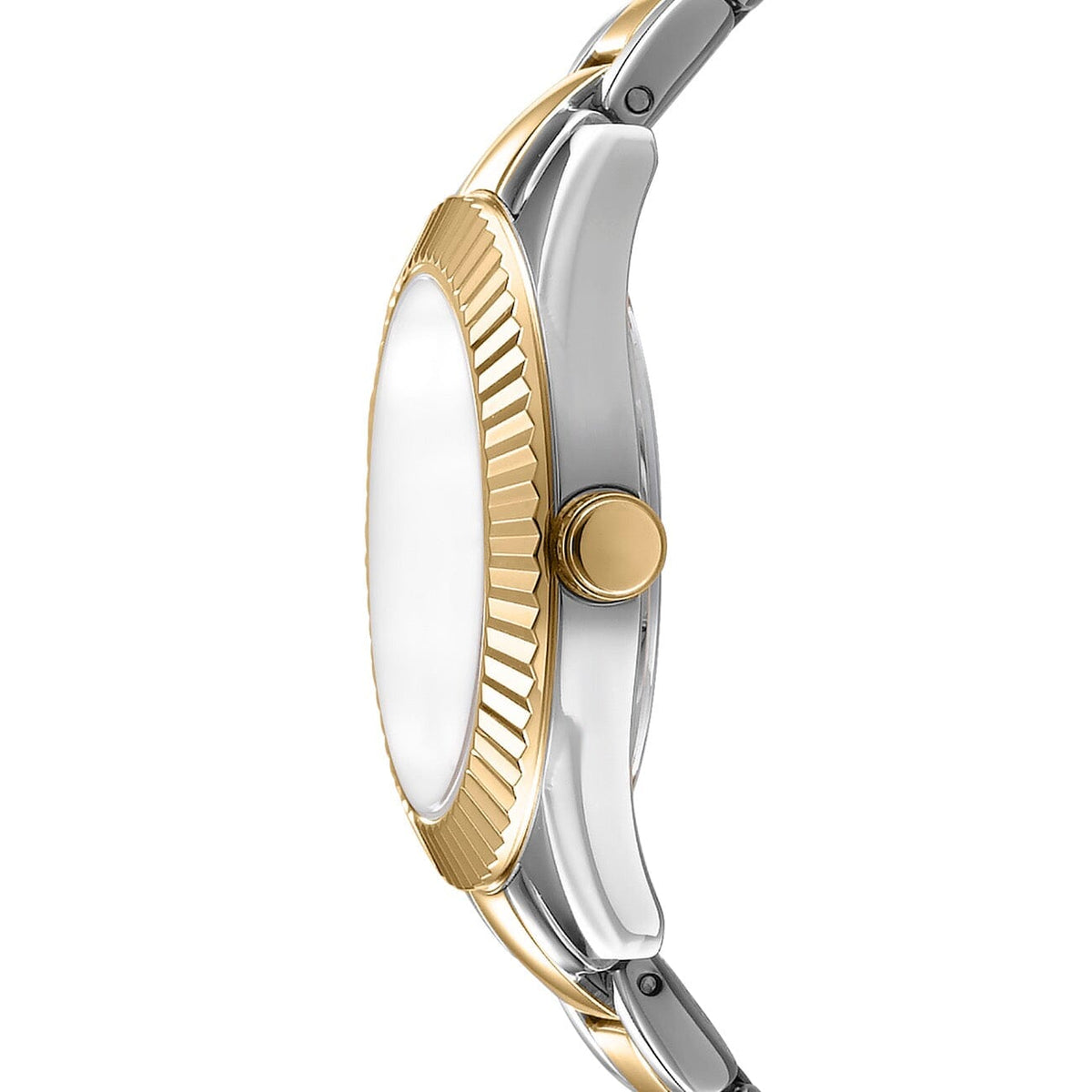 DK1L017M0355 DKNY Women's Logo Two Tone Silver & Gold Stainless Steel Bracelet Watch DKNY 