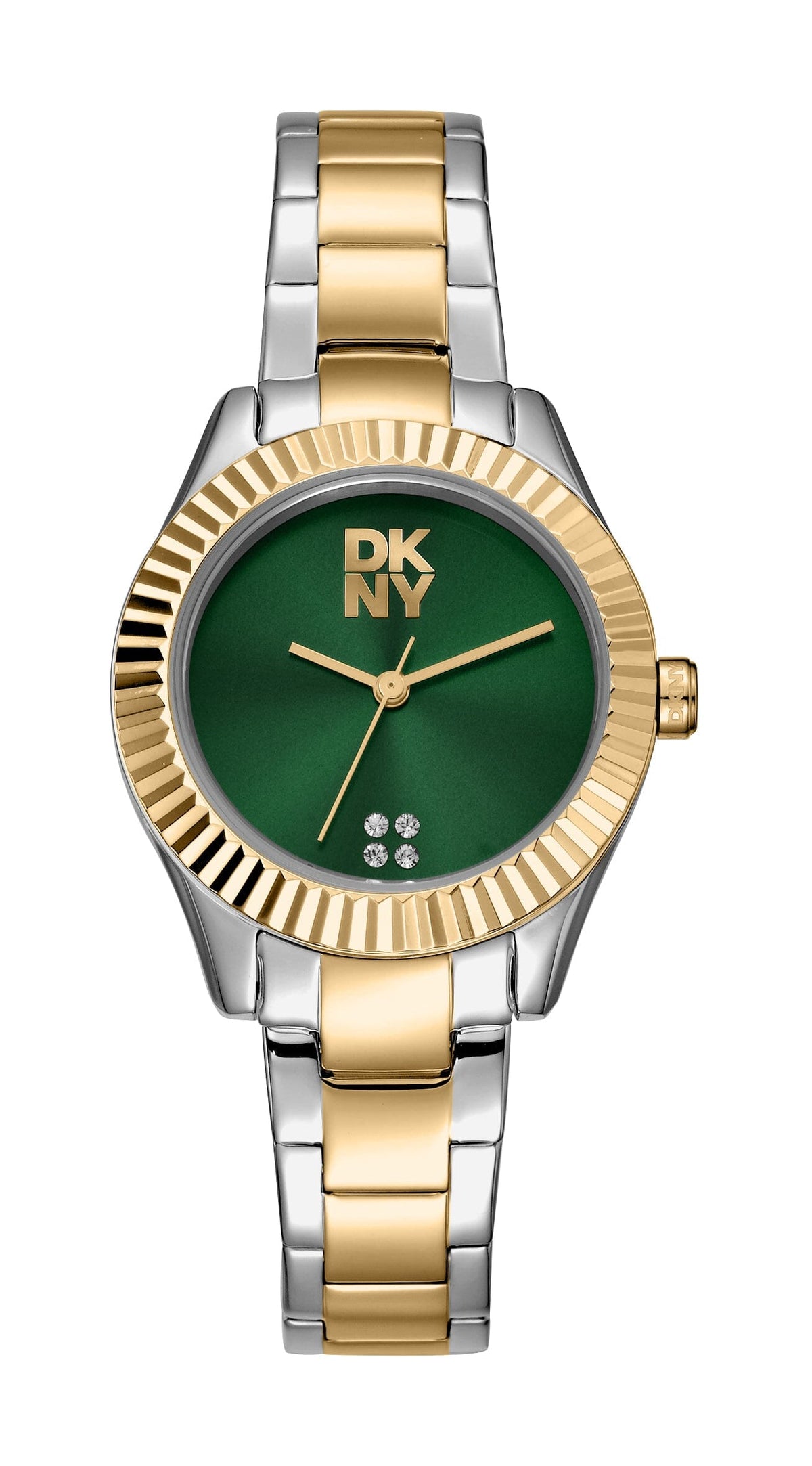 DK1L017M0365 DKNY Women's Logo Tone Silver & Gold Stainless Steel Bracelet Watch DKNY 