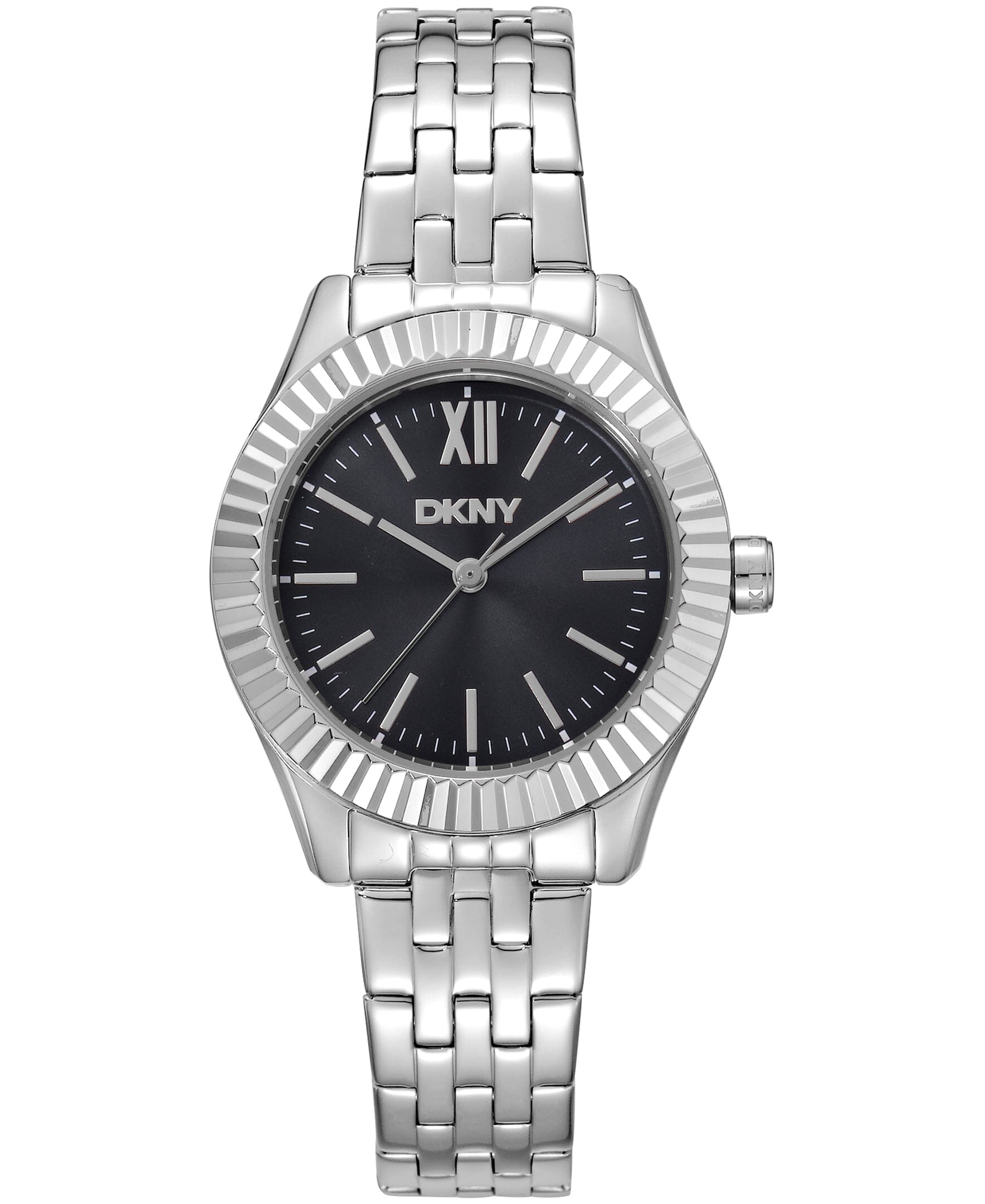 DK1L017M1055 DKNY Women's Fluted Bezel Stainless Steel Bracelet Watch 30mm Watches DKNY 
