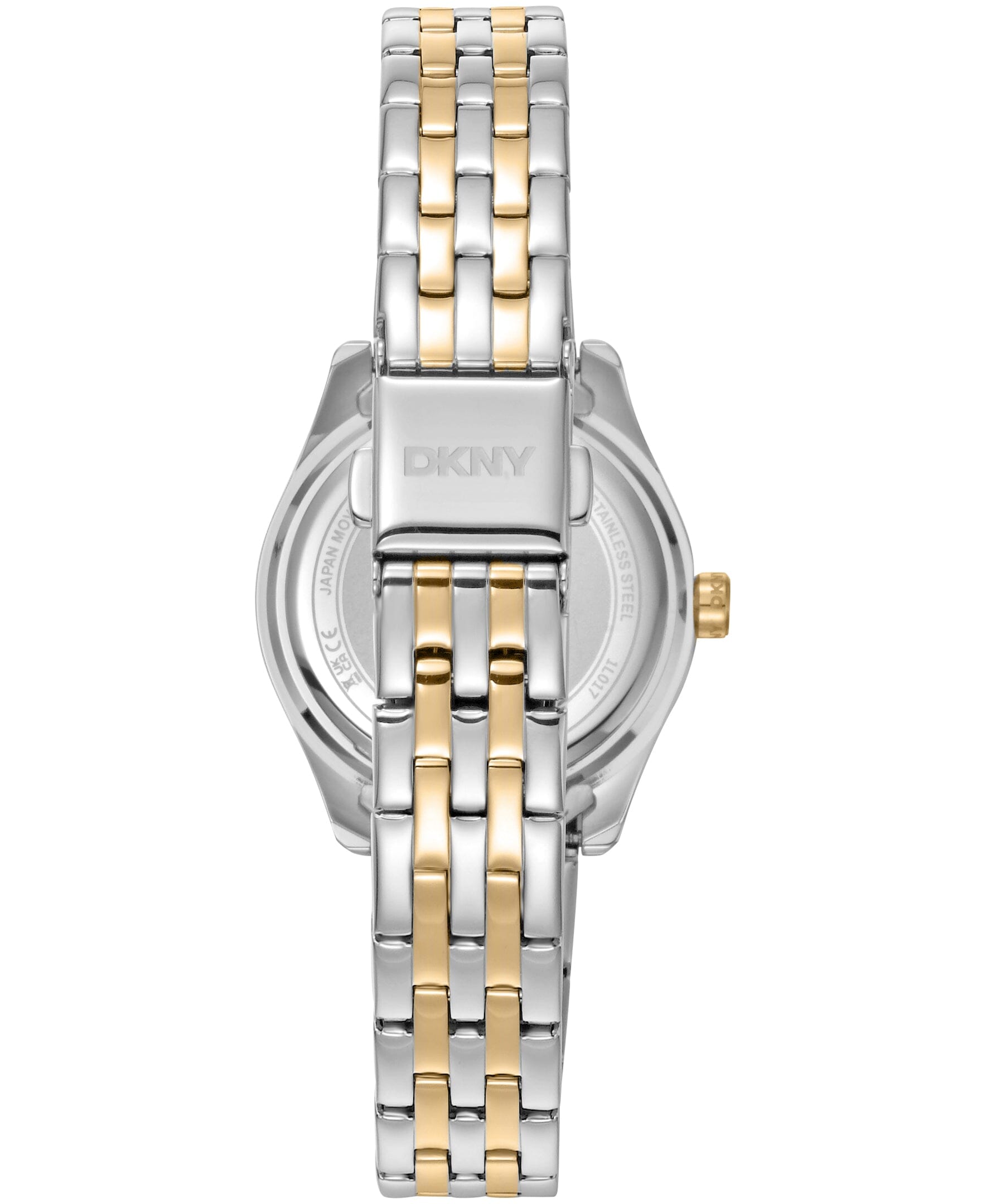 DK1L017M1095 DKNY Women's Fluted Bezel Two-Tone Gold Stainless Steel Bracelet Watch 30mm Watches DKNY 