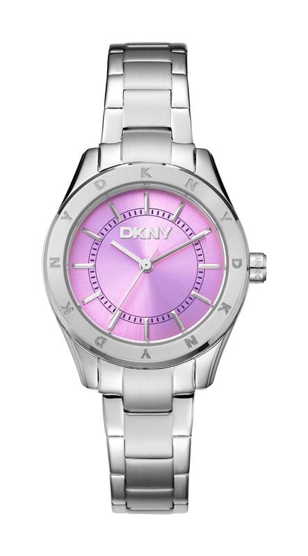 DK1L018M0025 DKNY Everyday Pink Dial Stainless Steel Silver Women's Watch 30mm Watches DKNY 