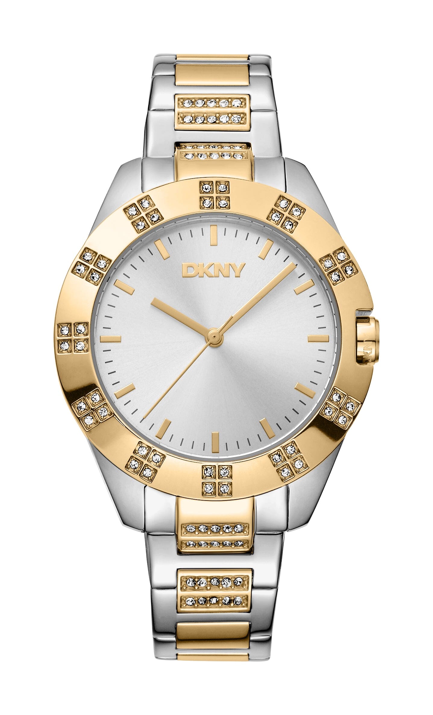 DK1L019M0055 DKNY Evening Silver Dial Two Tone Silver & Gold Women's Watch 36mm Watches DKNY 