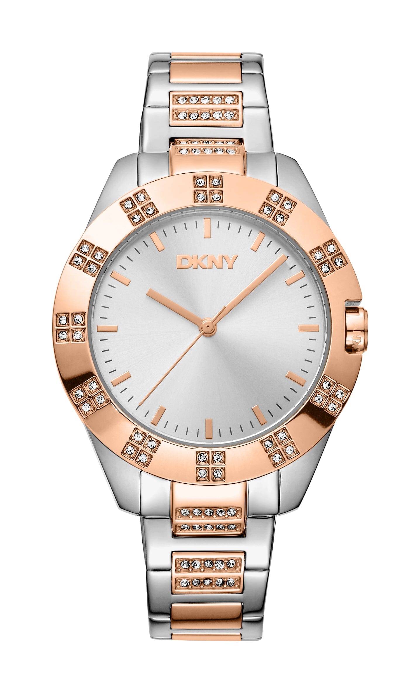 DK1L019M0075 DKNY Evening Silver Dial Two Tone Silver & Rose Gold Women's Watch 36mm Watches DKNY 
