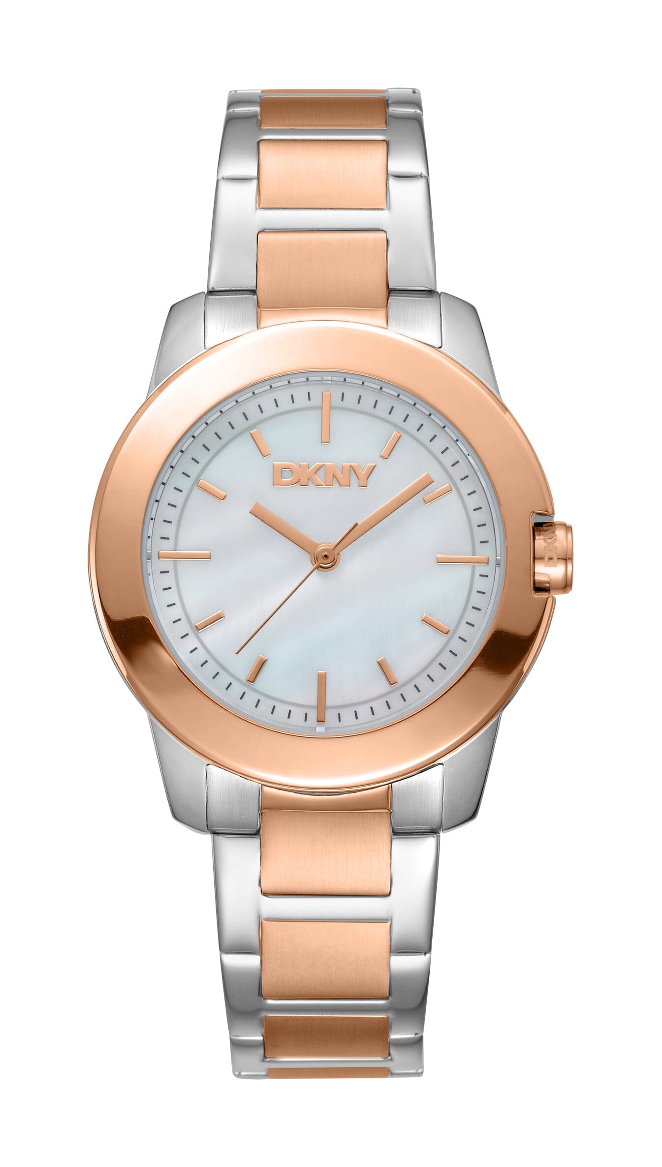 DK1L020M0085 DKNY Everyday White MOP Dial Two Tone Silver & Rose Gold Women's Watch 32mm Watches DKNY 