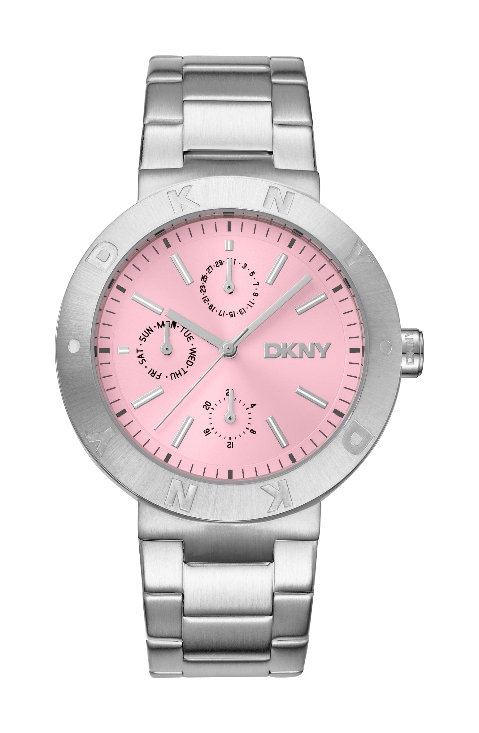 DK1L022M0025 DKNY Active Rose Gold Dial Stainless Steel Silver Women's Watch 38mm Watches DKNY 