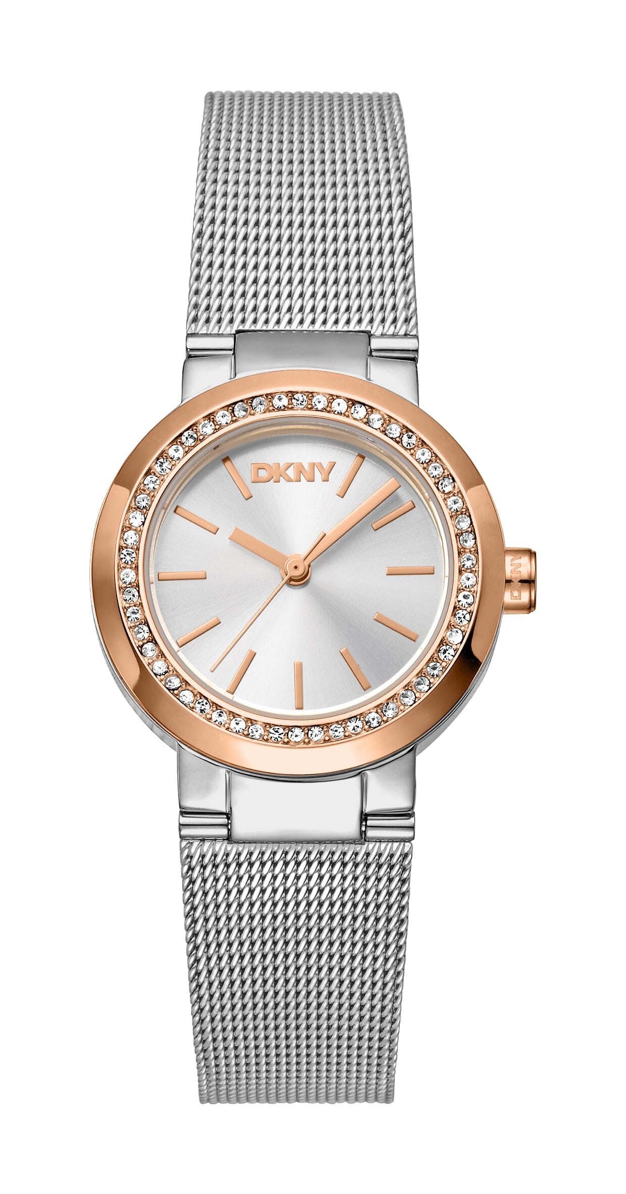 DK1L024M0055 DKNY Evening Silver Dial Two Tone Silver & Rose Gold Women's Watch 28mm Watches DKNY 