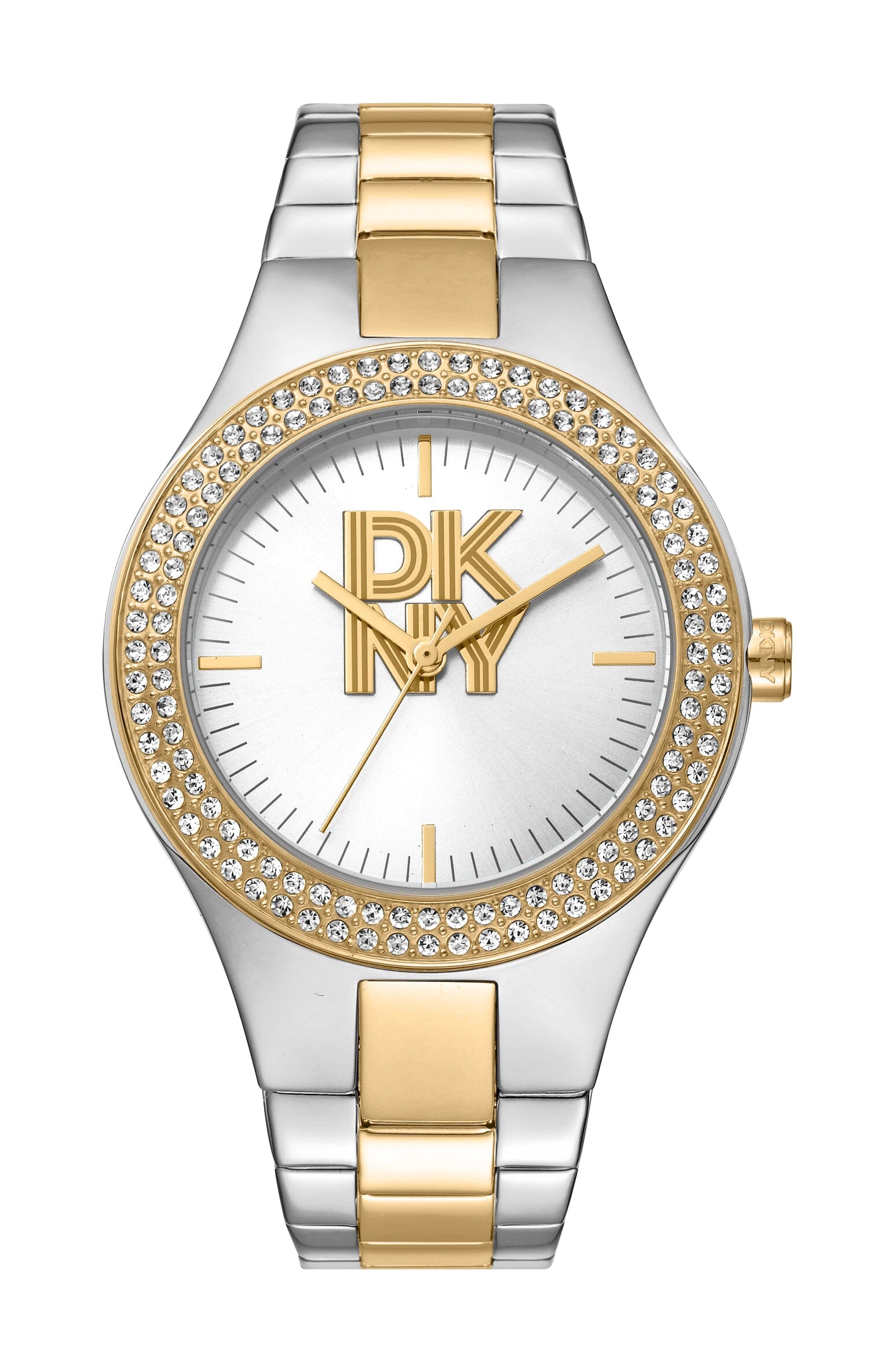 DK1L025M0075 DKNY Evening Silver Dial Two Tone Silver & Gold Women's Watch 38mm Watches DKNY 