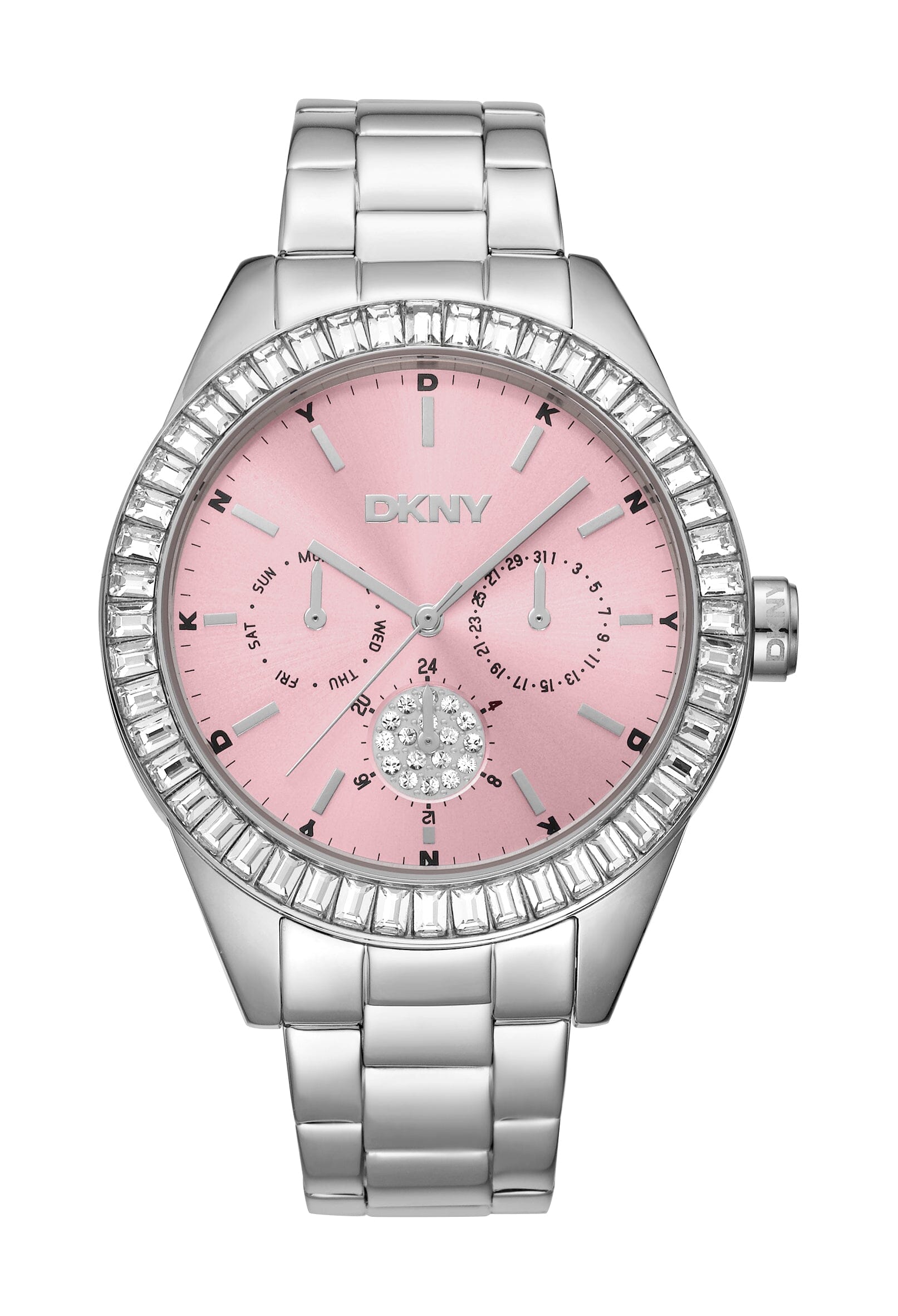 DK1L027M0025 DKNY Evening Rose Dial Stainless Steel Silver Women's Watch 40mm Watches DKNY 