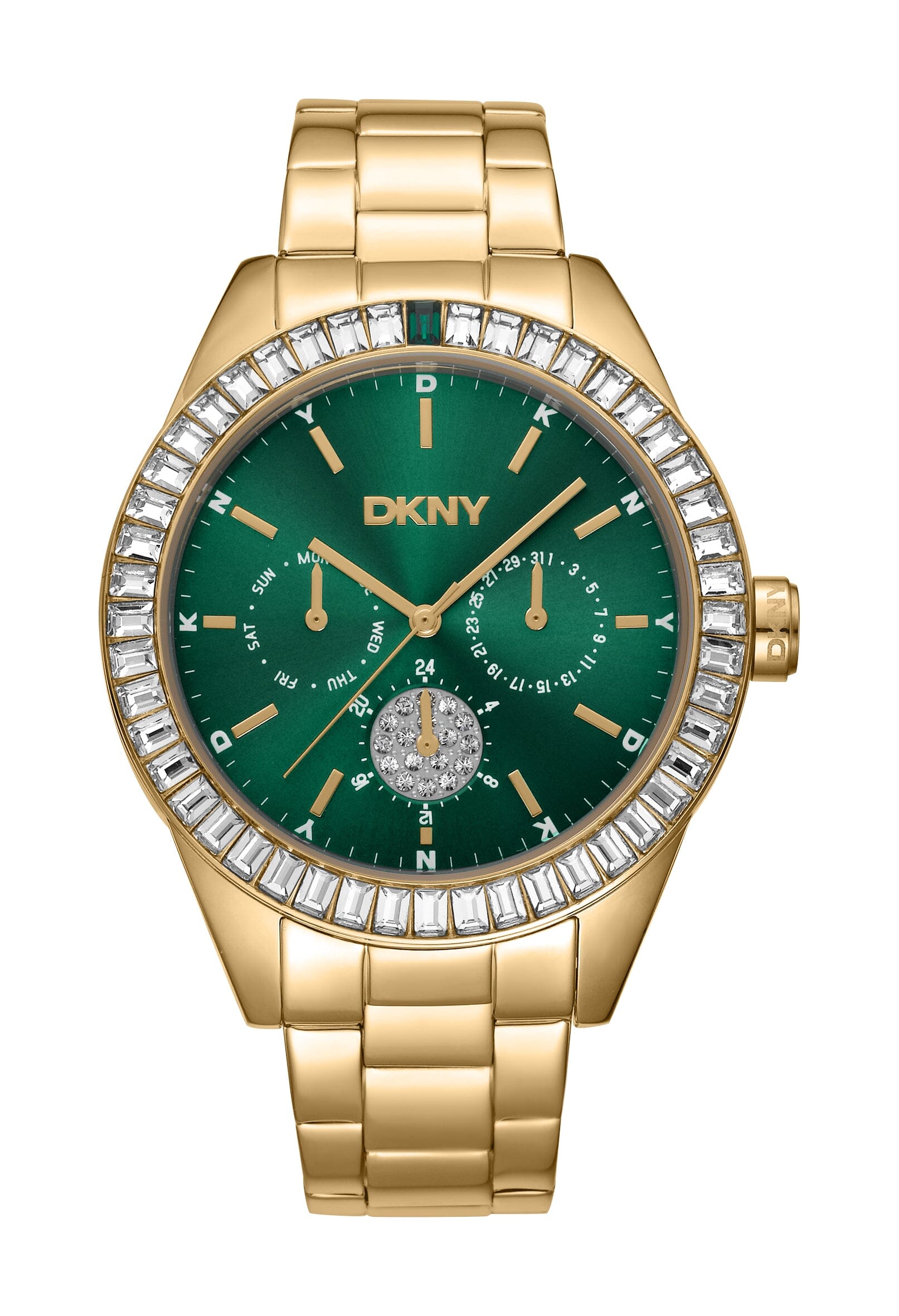 DK1L027M0055 DKNY Evening Dark Green Dial Stainless Steel Gold Women's Watch 40mm Watches DKNY 