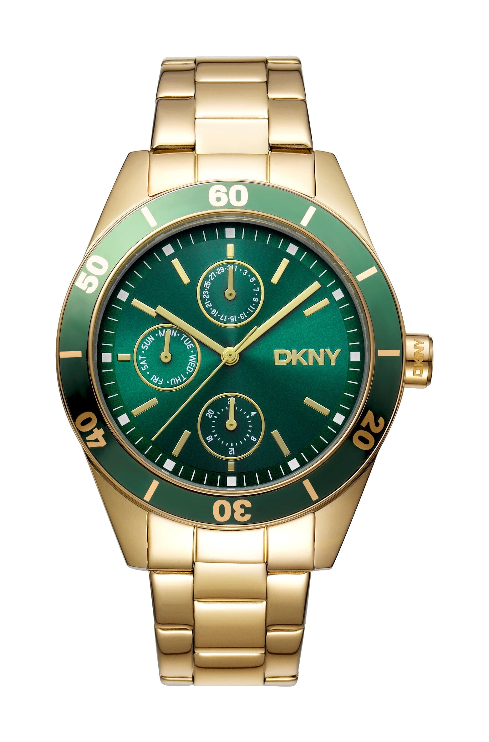 DK1L028M0055 DKNY Active Multi-Function Dark Green Dial Gold Women's Watch 38mm Watches DKNY 