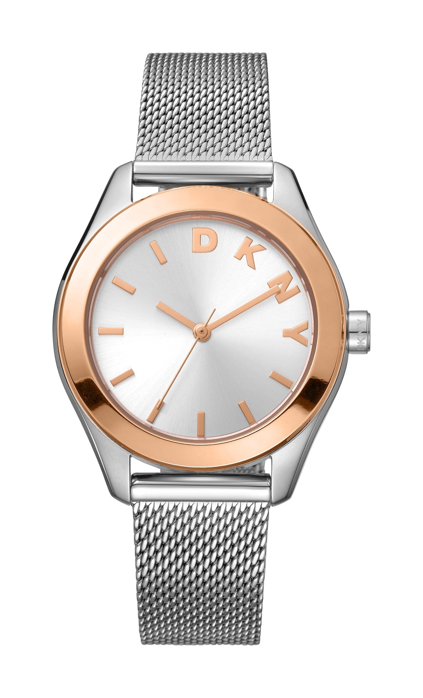 DK1L032M0055 DKNY Everyday Silver Dial Two Tone Silver & Rose Gold Women's Watch 34mm Watches DKNY 