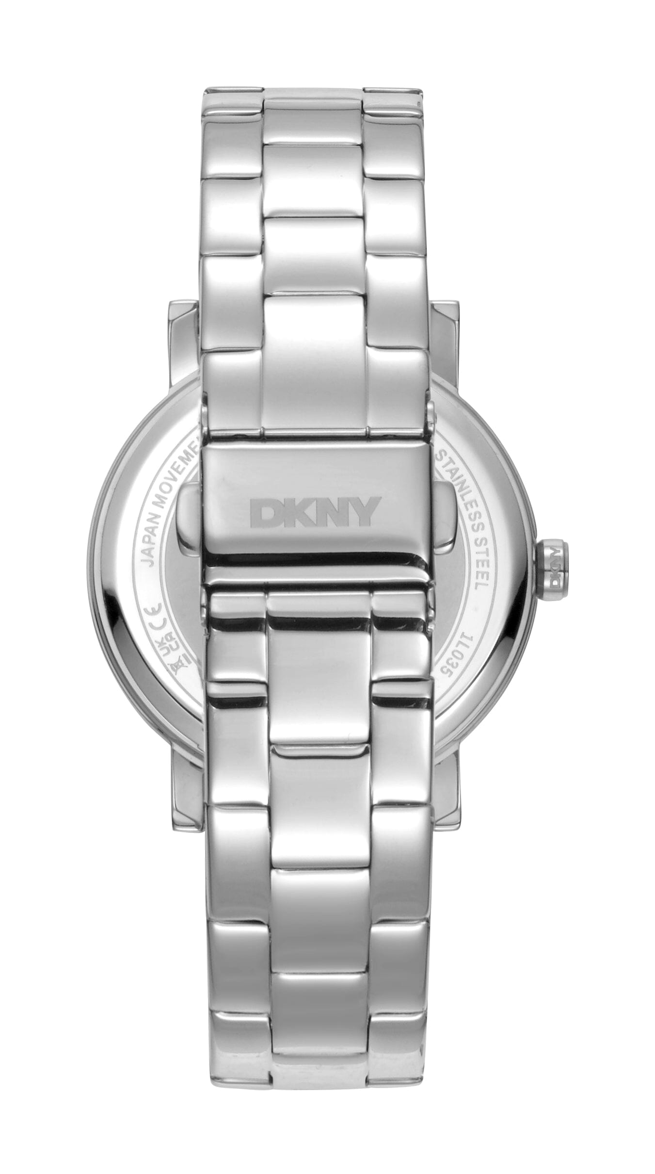 DK1L035M0045 DKNY Logo Silver Dial Stainless Steel Women's Watch 36mm Watches DKNY 