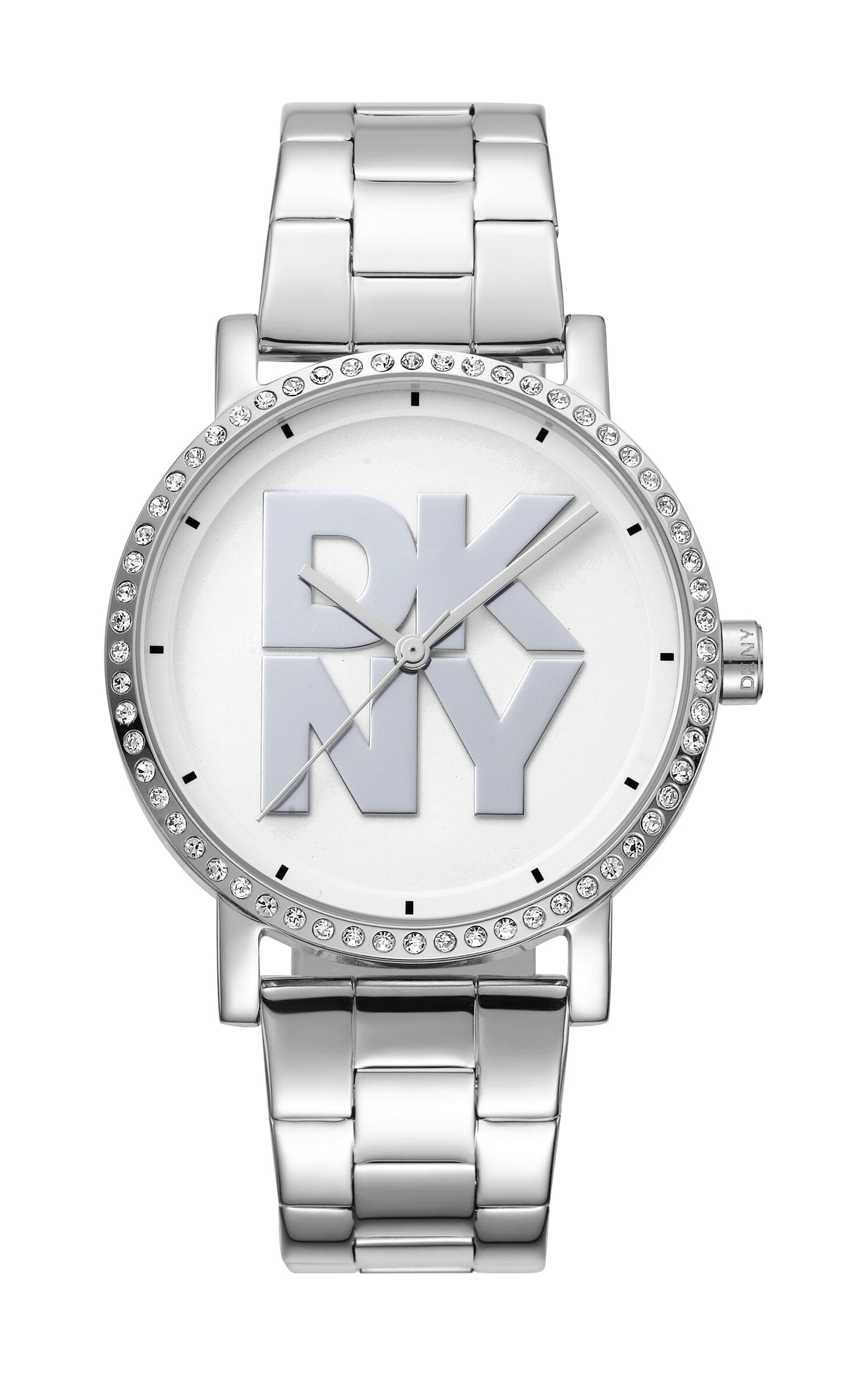 DK1L035M0045 DKNY Logo Silver Dial Stainless Steel Women's Watch 36mm Watches DKNY 