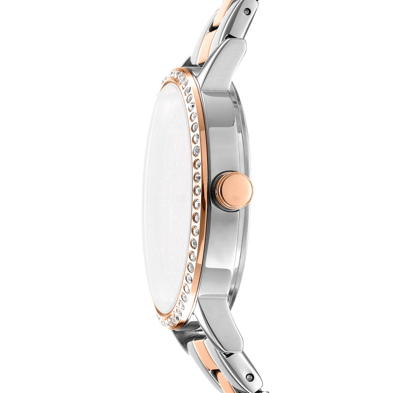 DK1L035M0095 DKNY Logo Silver Dial Two Tone Silver & Rose Gold Women's Watch 36mm Watches DKNY 