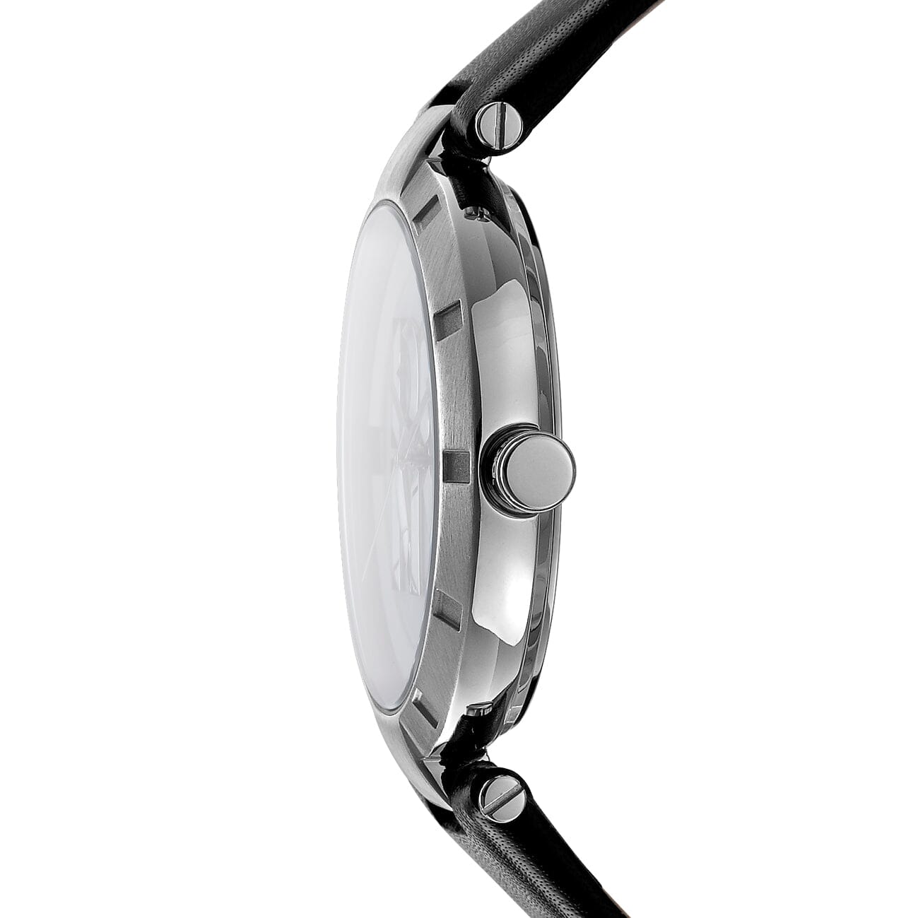 DK1L041L0015 DKNY Logo White MOP Dial Black Leather Strap Women's Watch 38mm Watches DKNY 