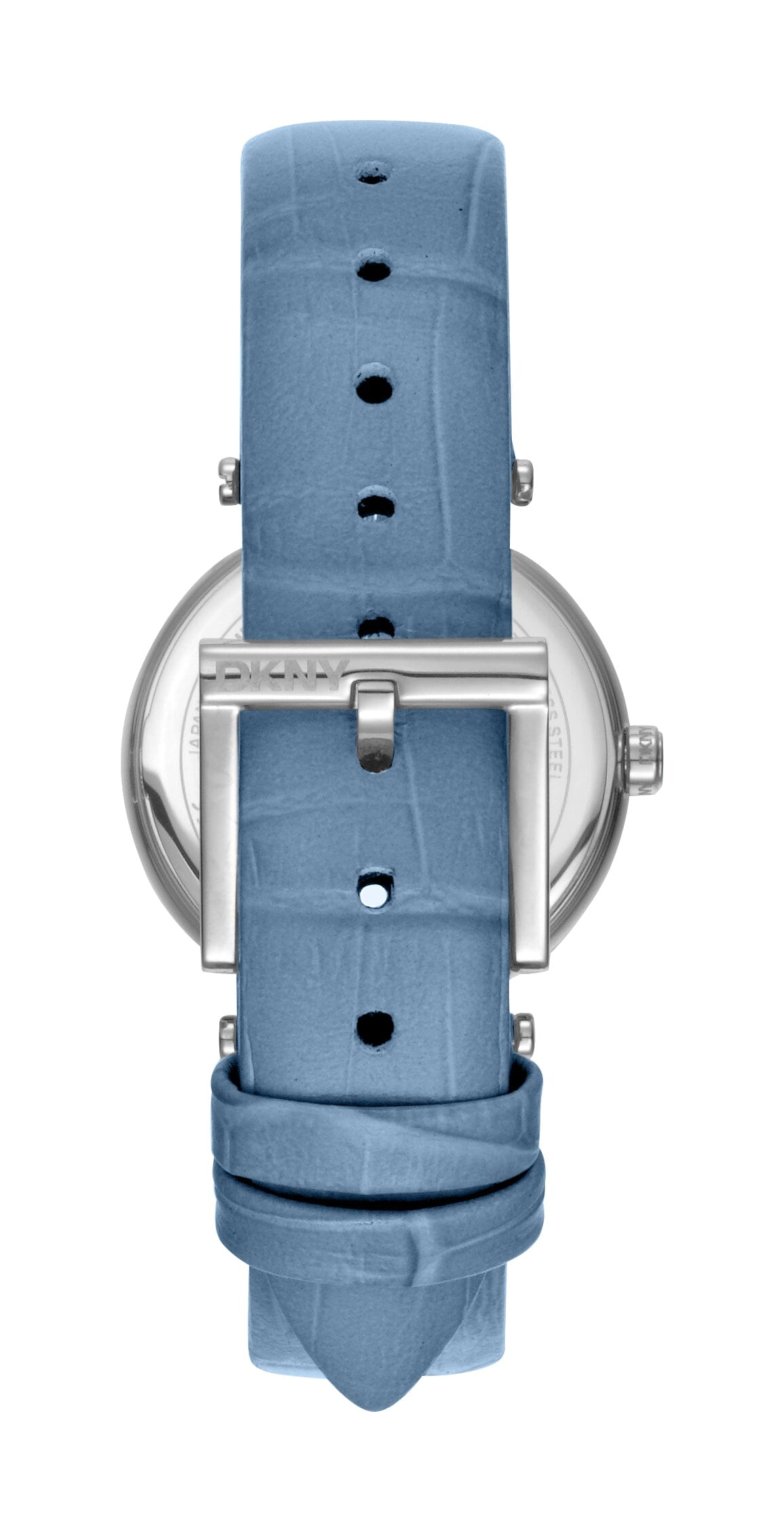 DK1L042L0015 DKNY Evening Silver Dial Light Blue Leather Strap Women's Watch 30mm Watches DKNY 