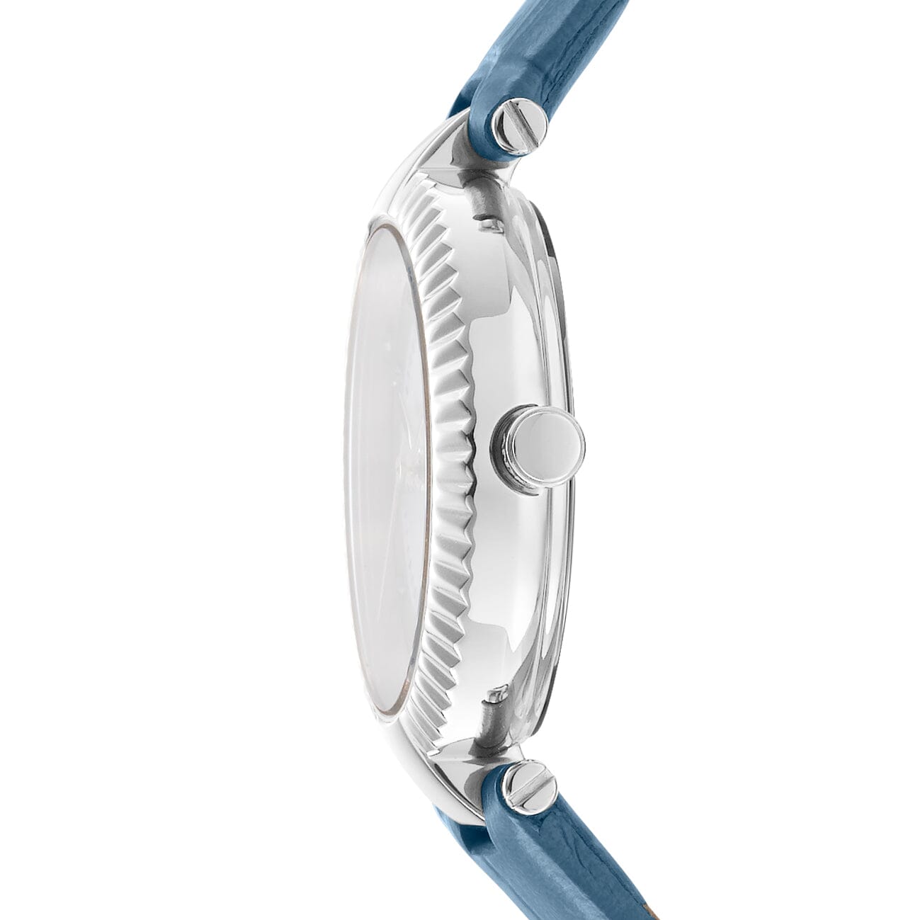 DK1L042L0015 DKNY Evening Silver Dial Light Blue Leather Strap Women's Watch 30mm Watches DKNY 