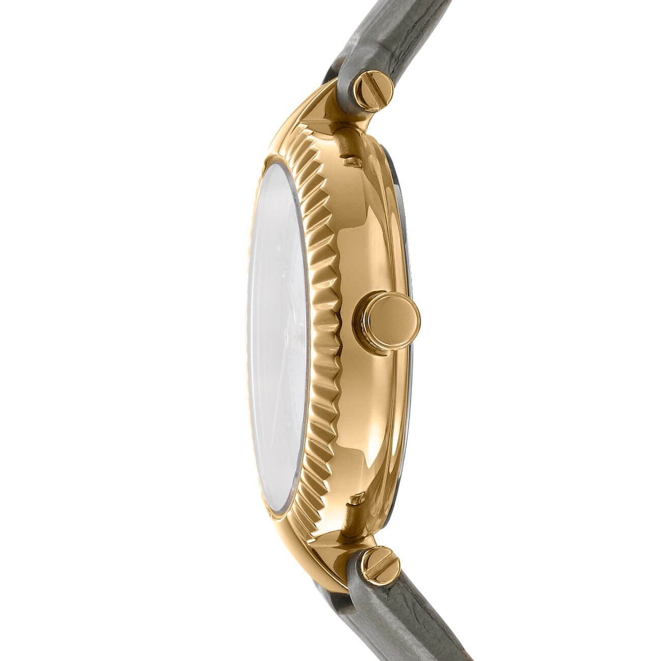 DK1L042L0025 DKNY Evening Silver Dial Light Grey Leather Strap Gold Women's Watch 30mm Watches DKNY 