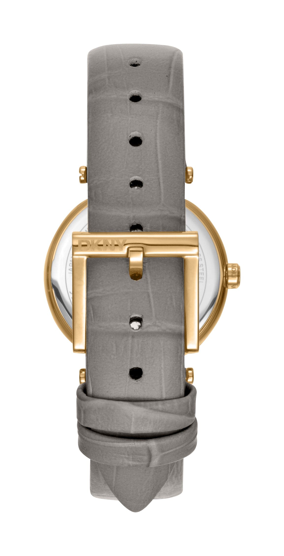 DK1L042L0025 DKNY Evening Silver Dial Light Grey Leather Strap Gold Women's Watch 30mm Watches DKNY 