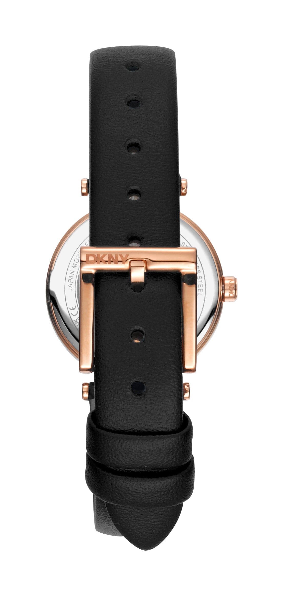 DK1L043L0035 DKNY Everyday Black Leather Strap Rose Gold Women's Watch 28mm Watches DKNY 