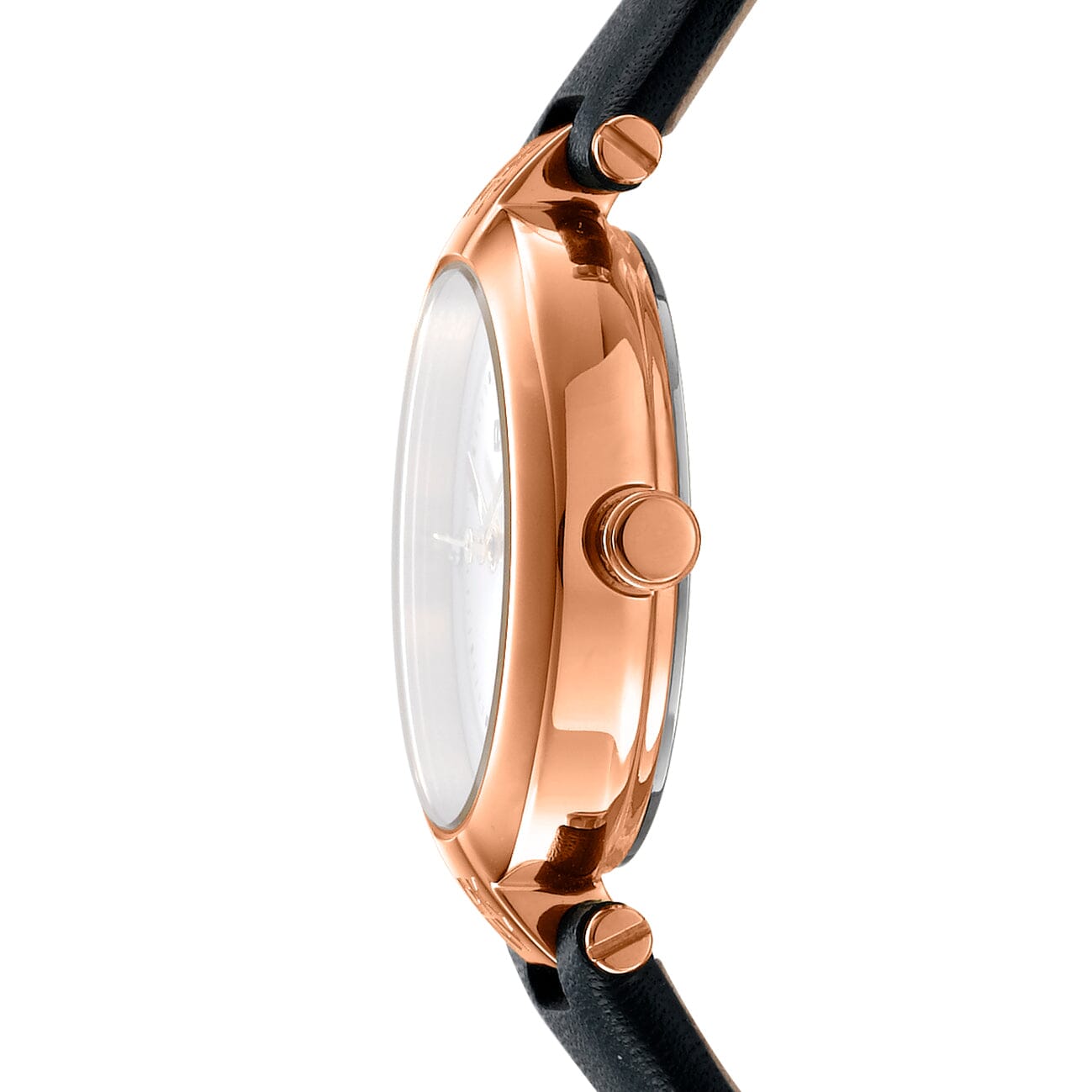 DK1L043L0035 DKNY Everyday Black Leather Strap Rose Gold Women's Watch 28mm Watches DKNY 