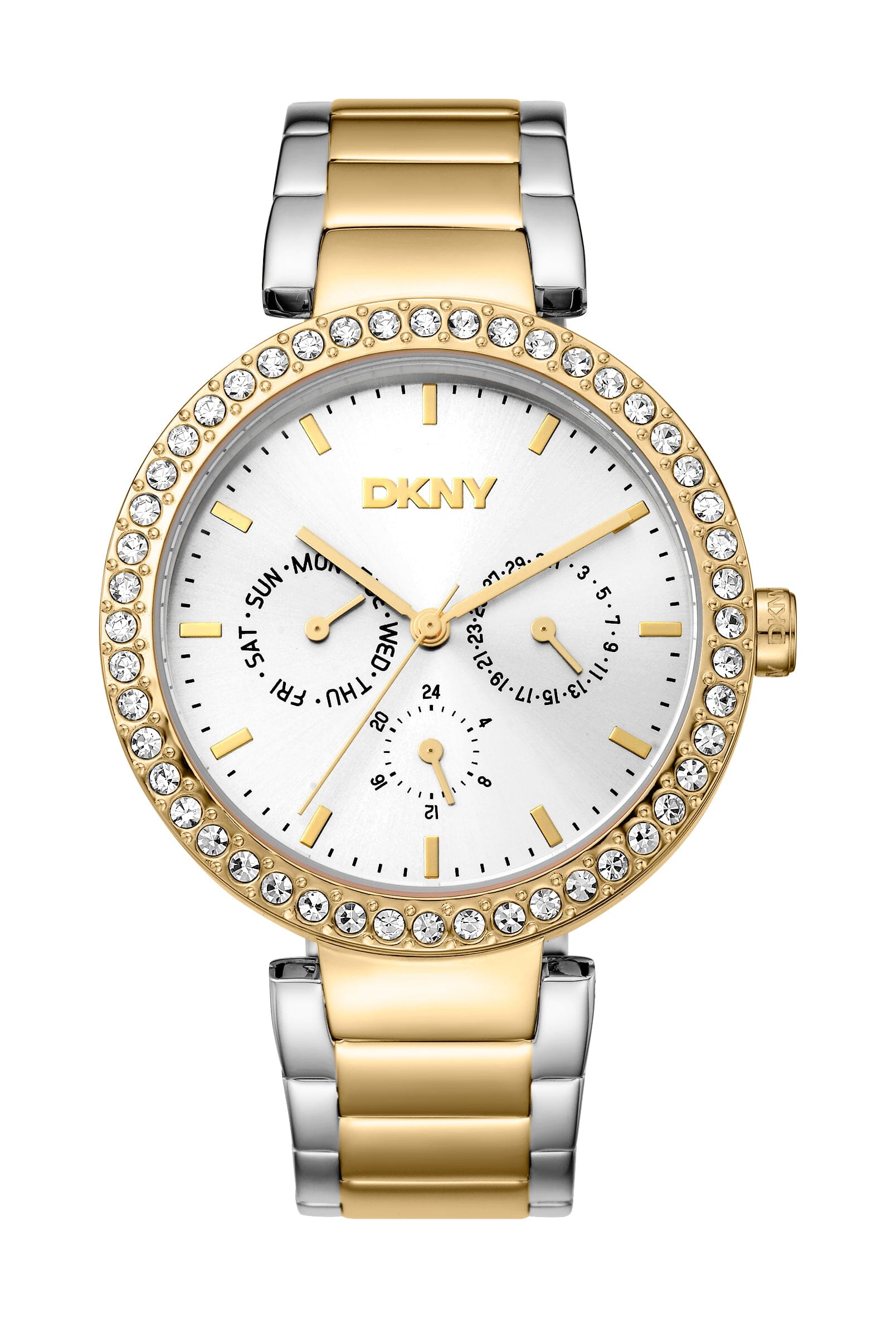 DK1L044M0075 DKNY Evening Multi-Function Two Tone Silver & Gold Women's Watch 40mm Watches DKNY 
