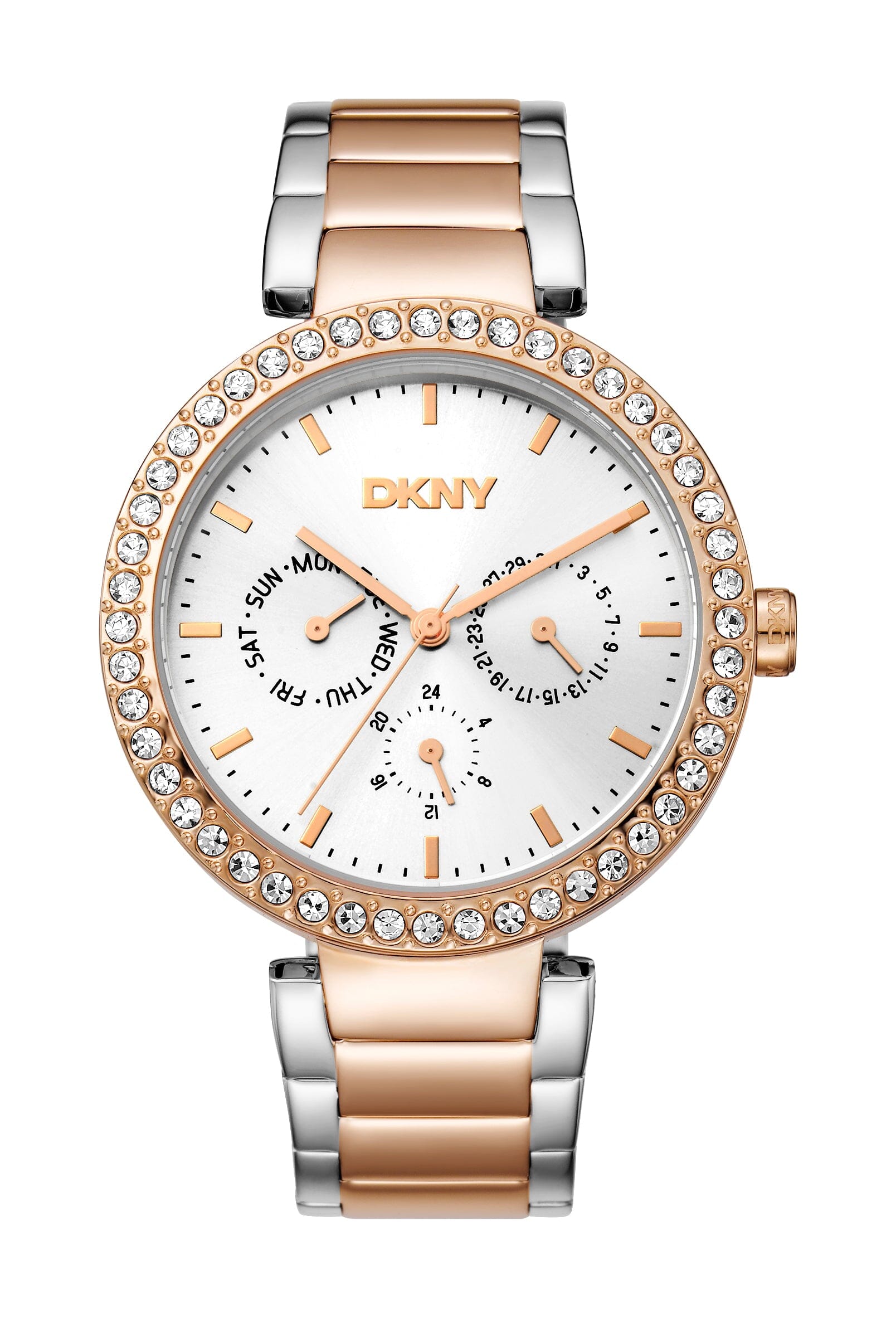 DK1L044M0095 DKNY Evening Multi-Function Two Tone Silver & Rose Gold Women's Watch 40mm Watches DKNY 