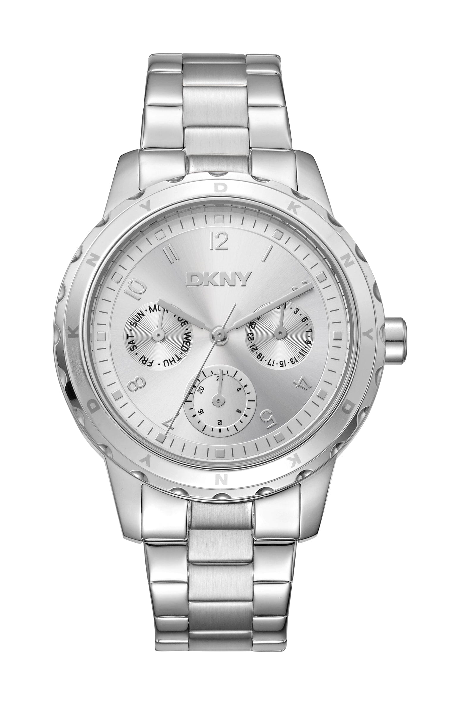 DK1L054M0035 DKNY Active Multi-Function Silver Dial Stainless Steel Women's Watch 38mm Watches DKNY 