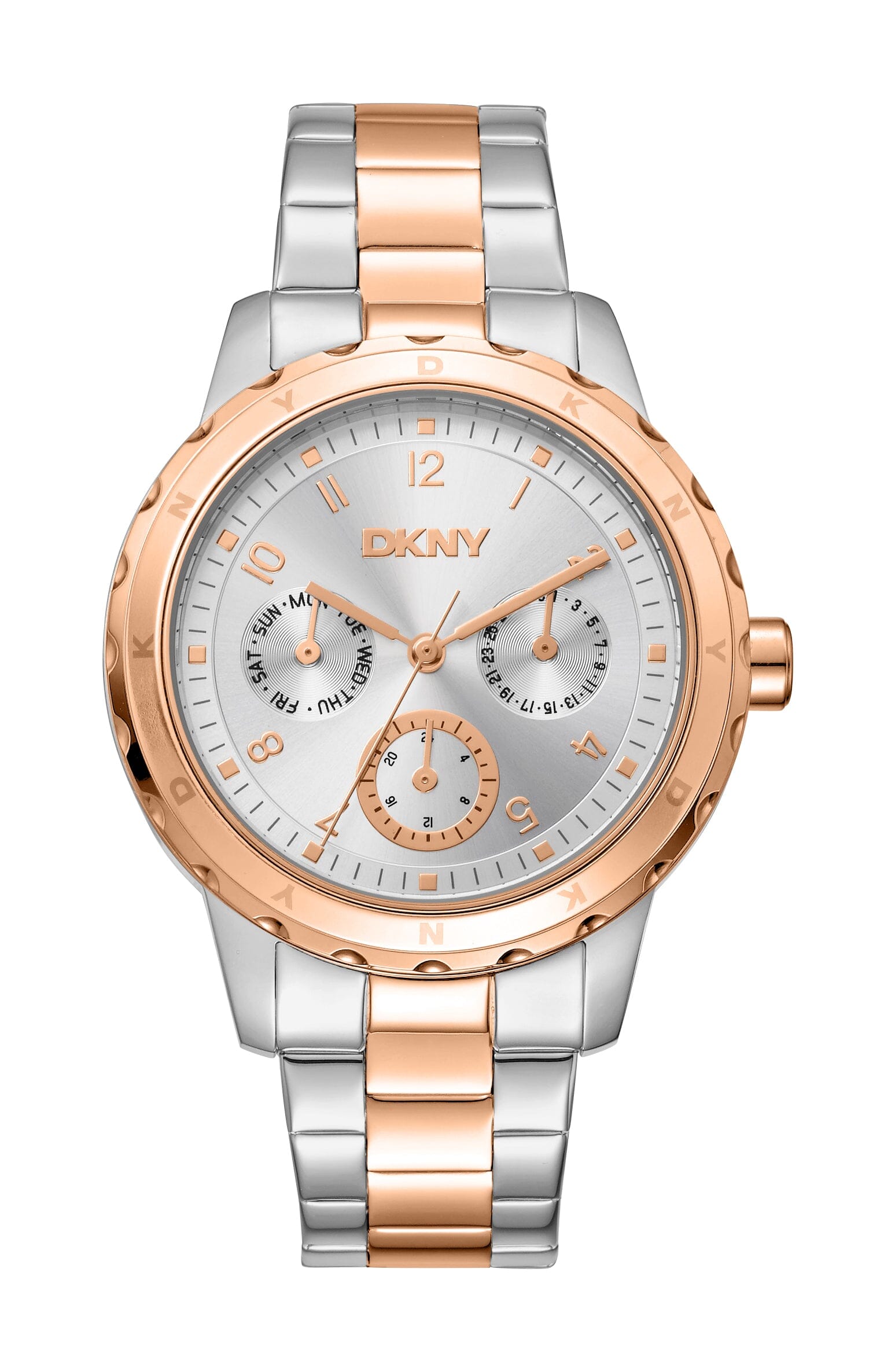 DK1L054M0085 DKNY Active Multi-Function Two Tone Silver & Rose Gold Women's Watch 38mm Watches DKNY 