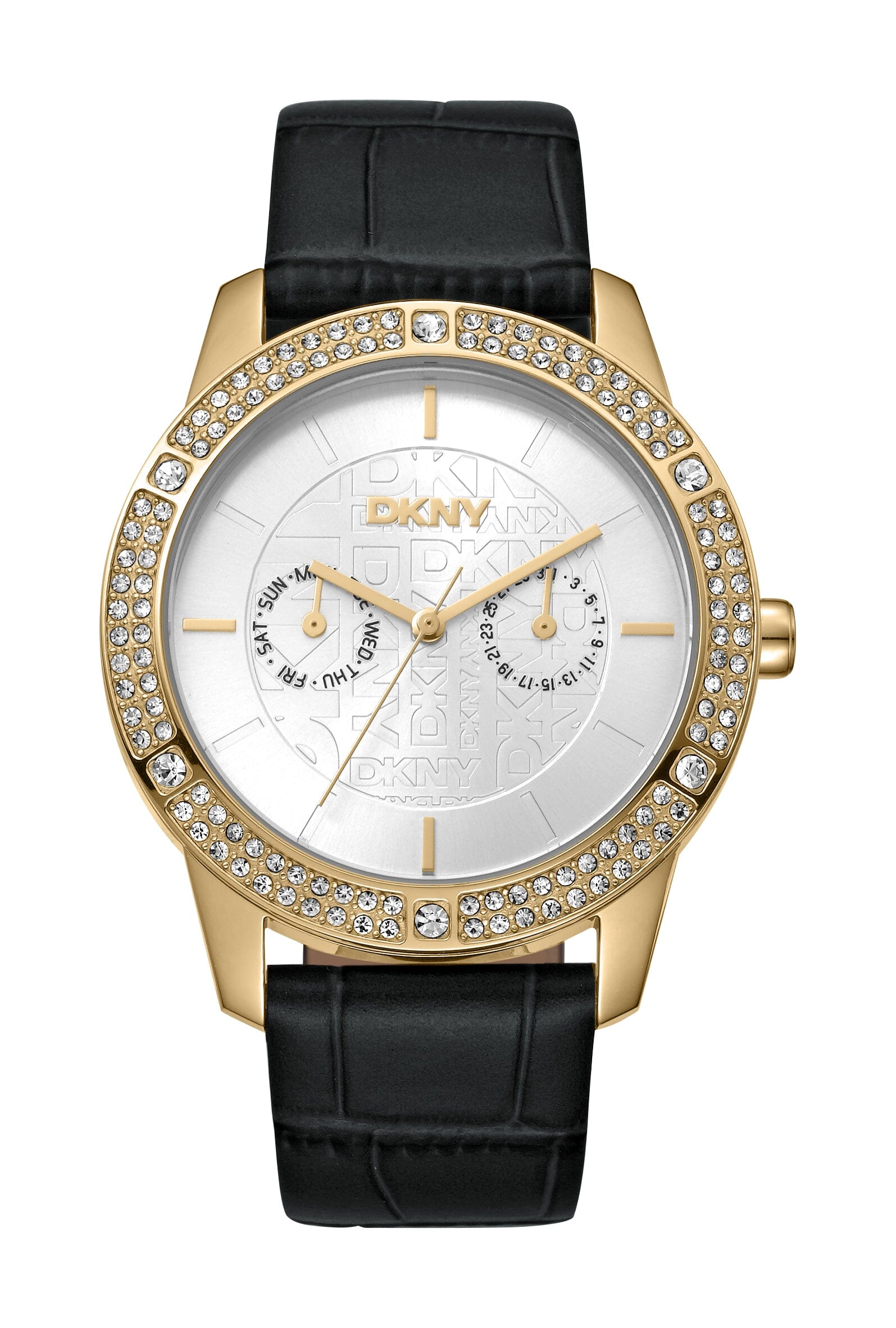 DK1L056L0025 DKNY Evening Multi-Function Silver Dial Gold Women's Watch 40mm Watches DKNY 
