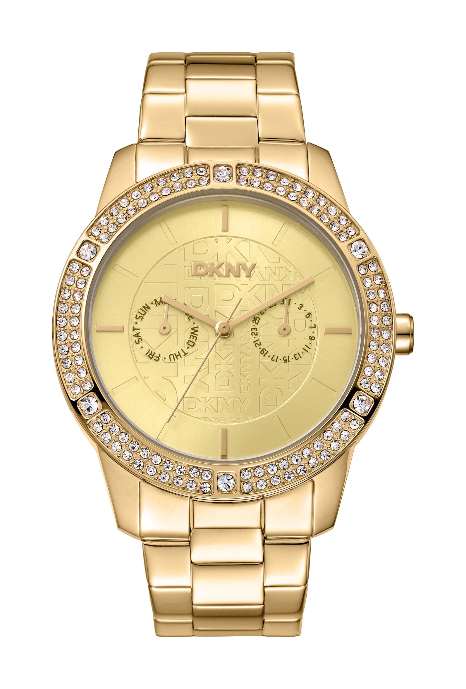 DK1L056M0045 DKNY Evening Multi-Function Champagne Dial Gold Women's Watch 40mm Watches DKNY 