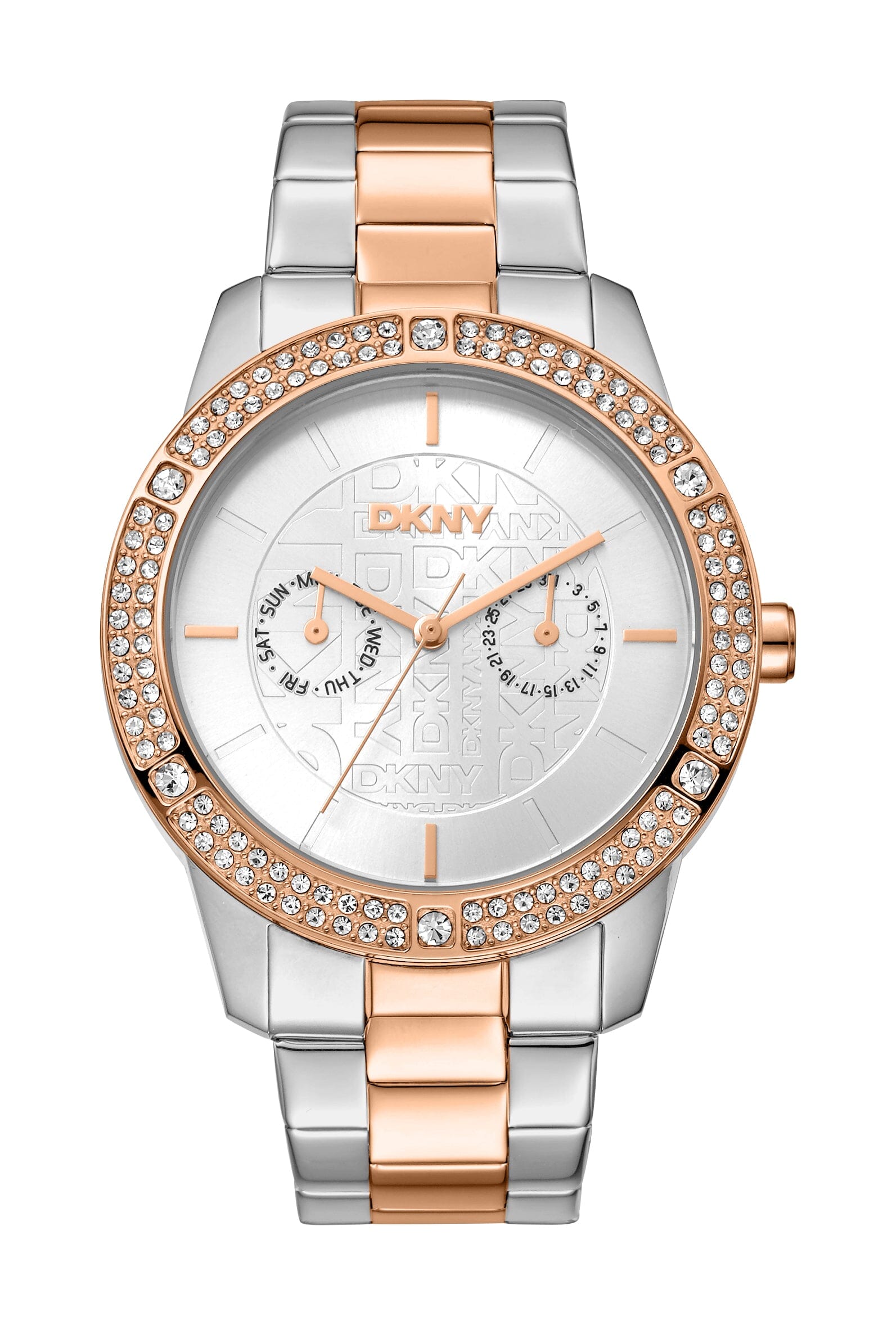 DK1L056M0075 DKNY Evening Multi-Function Two Tone Silver & Rose Gold Women's Watch 40mm Watches DKNY 