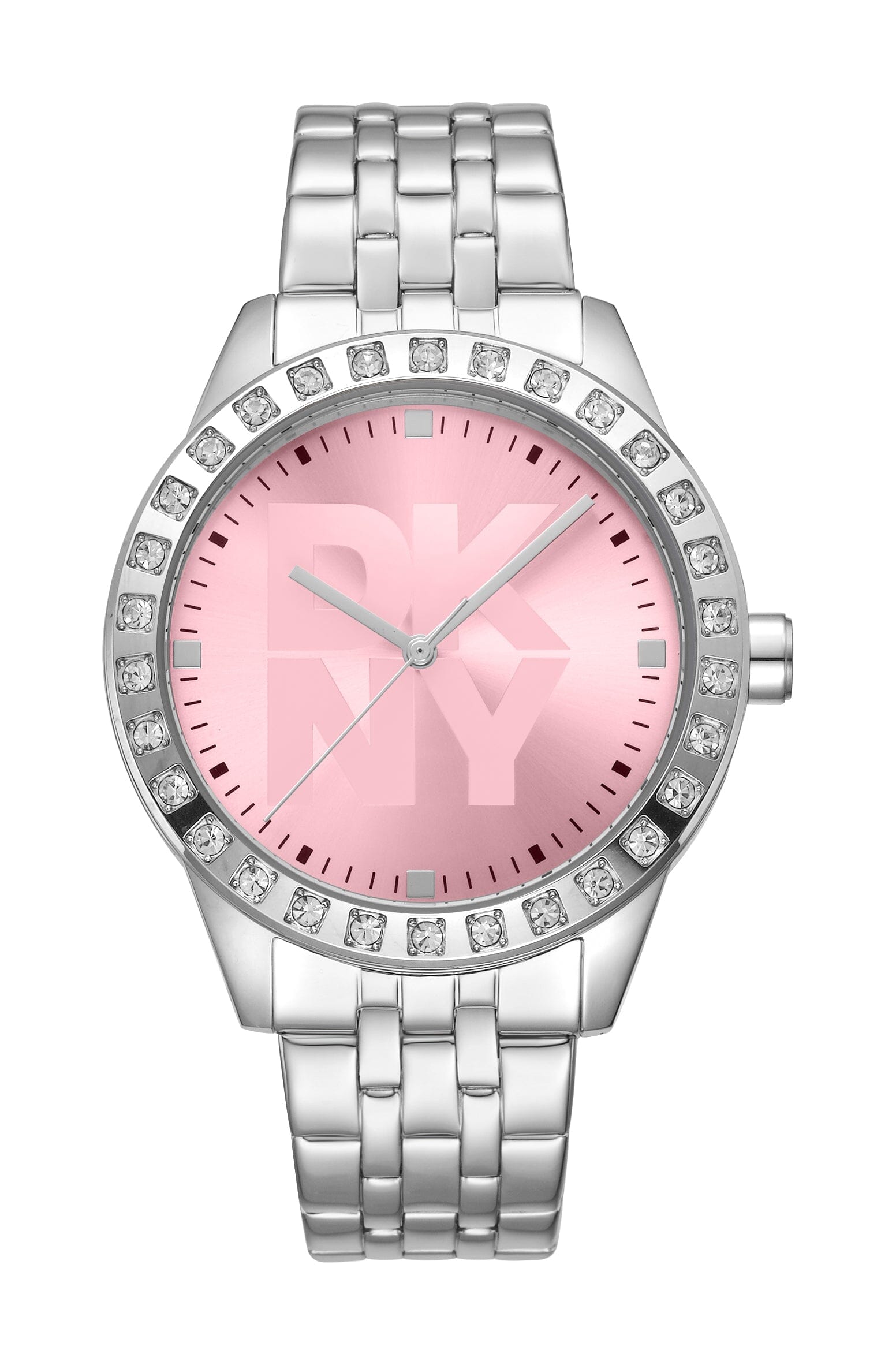 DK1L059M0045 DKNY Logo Rose Dial Stainless Steel Silver Women's Watch 38mm Watches DKNY 