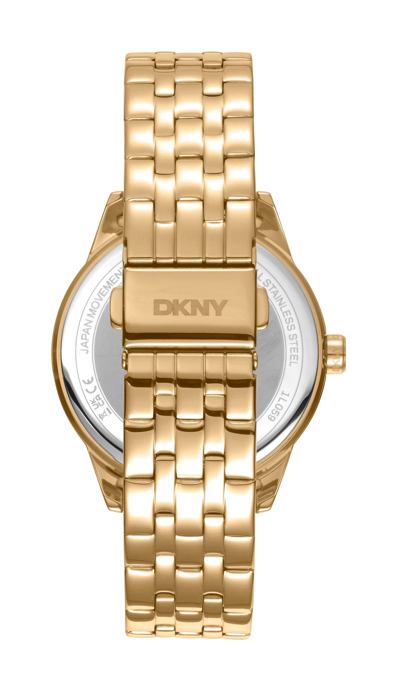 DK1L059M0055 DKNY Logo Silver Dial Stainless Steel Gold Women's Watch 38mm Watches DKNY 