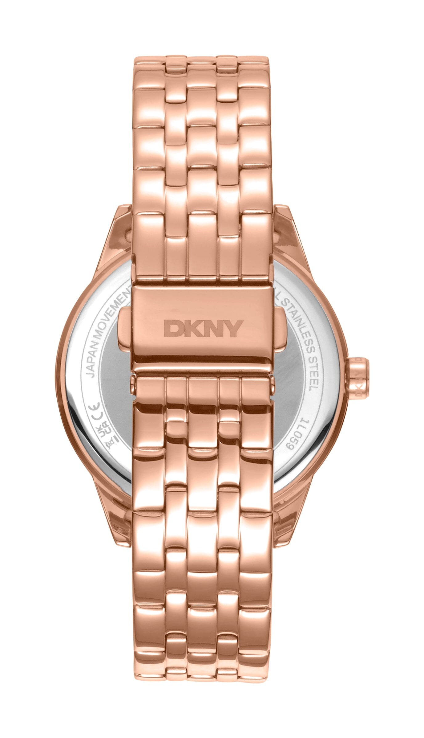 DK1L059M0065 DKNY Logo Silver Dial Stainless Steel Rose Gold Women's Watch 38mm Watches DKNY 