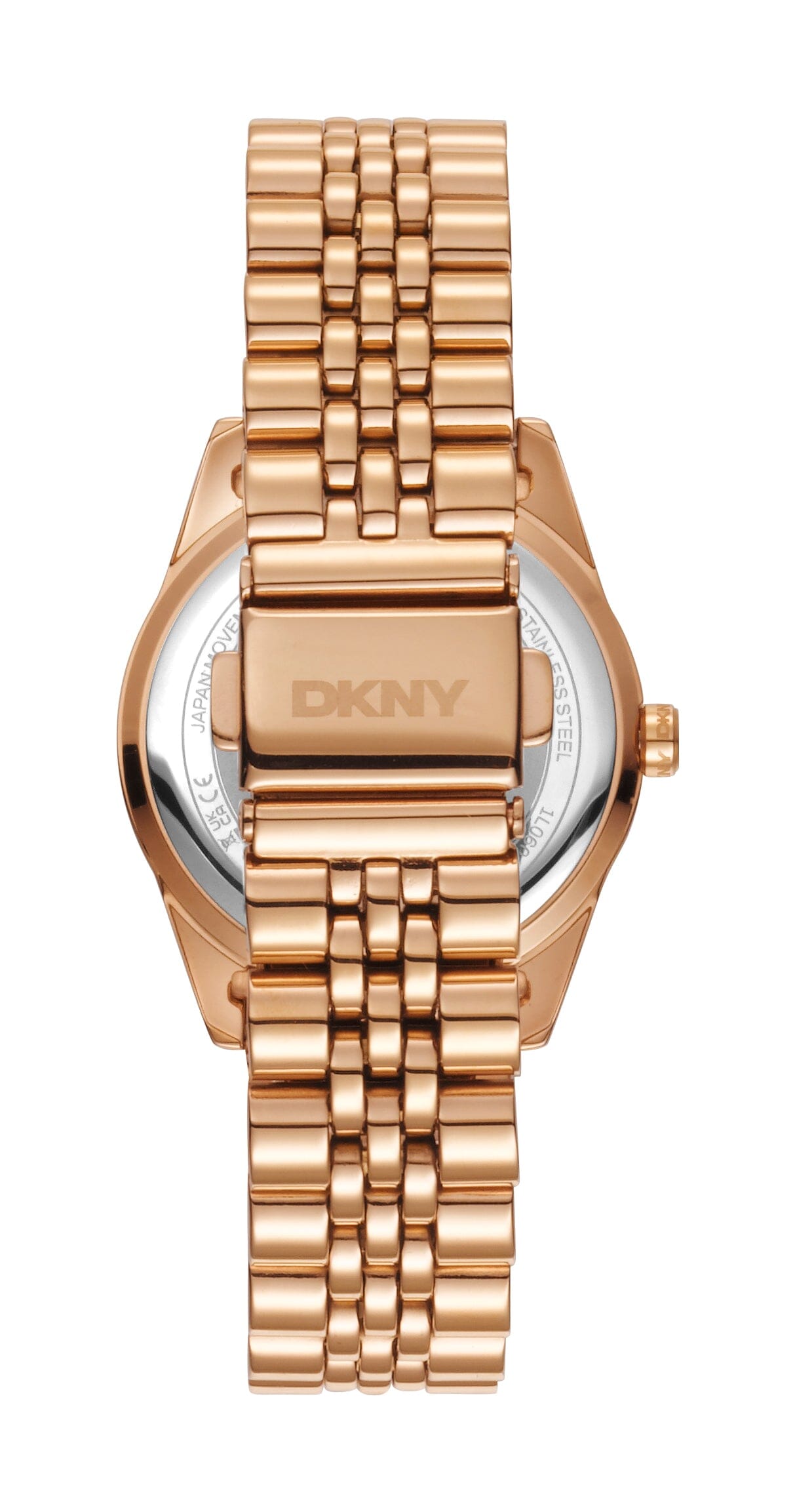 DK1L060M0055 DKNY Logo Silver Dial Stainless Steel Rose Gold Women's Watch 32mm Watches DKNY 