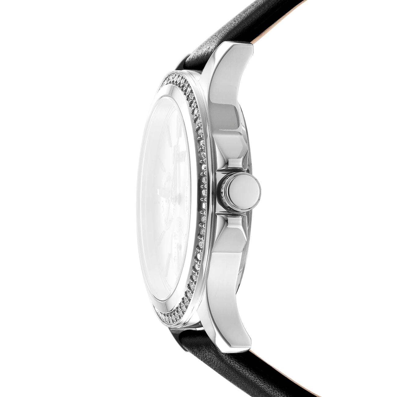 DK1L064L0015 DKNY Evening Multi-Function Black Leather Strap Women's Watch 40mm Watches DKNY 