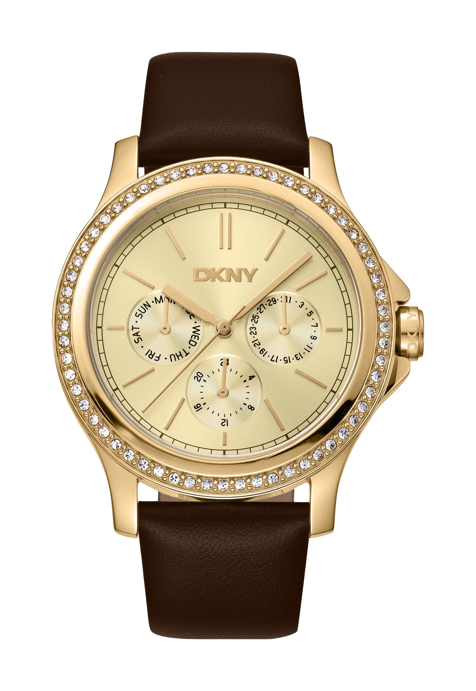 DK1L064L0025 DKNY Evening Multi-Function Champagne Dial Gold Women's Watch 40mm Watches DKNY 