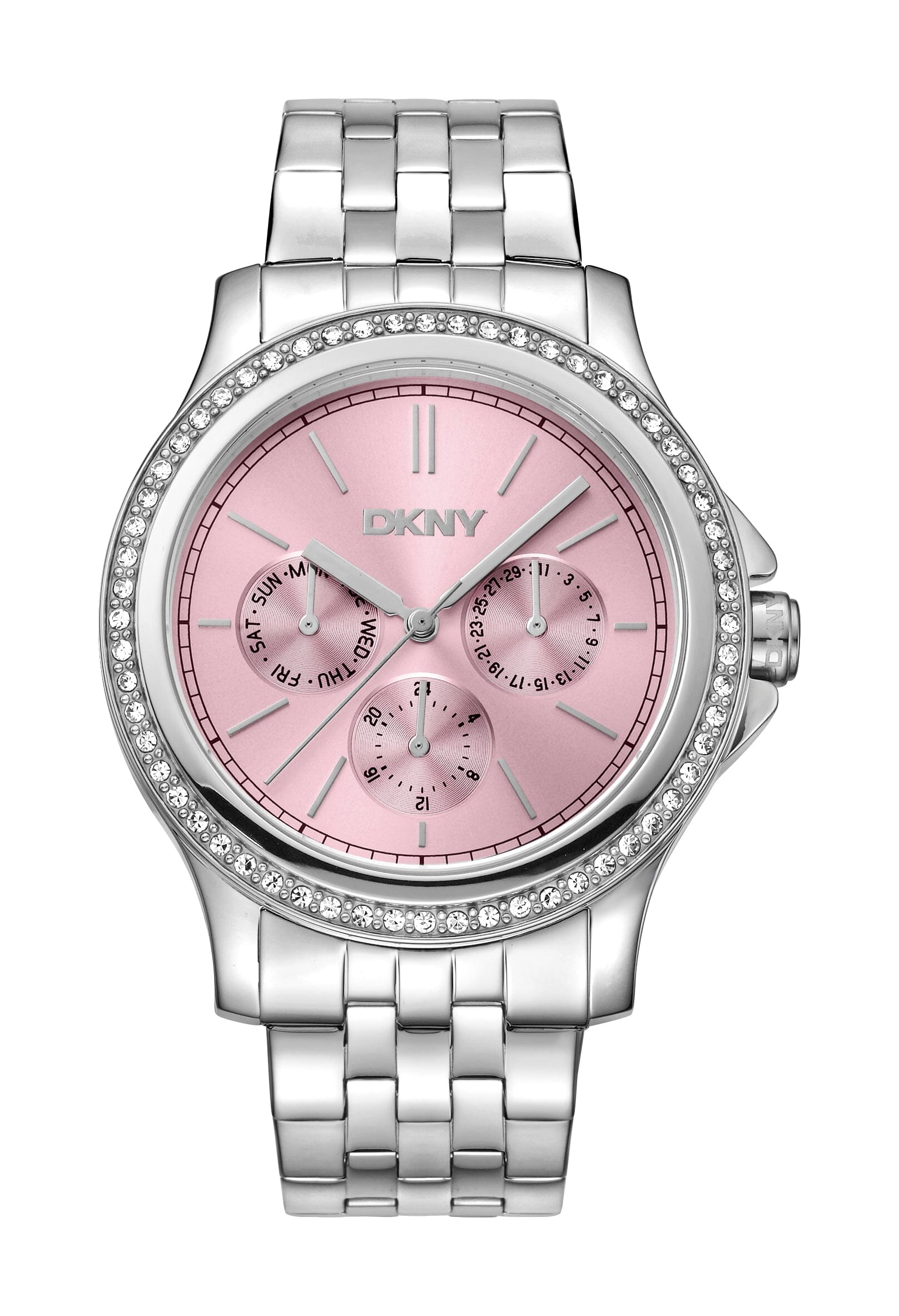 DK1L064M0055 DKNY Evening Multi-Function Rose Dial Silver Women's Watch 40mm Watches DKNY 