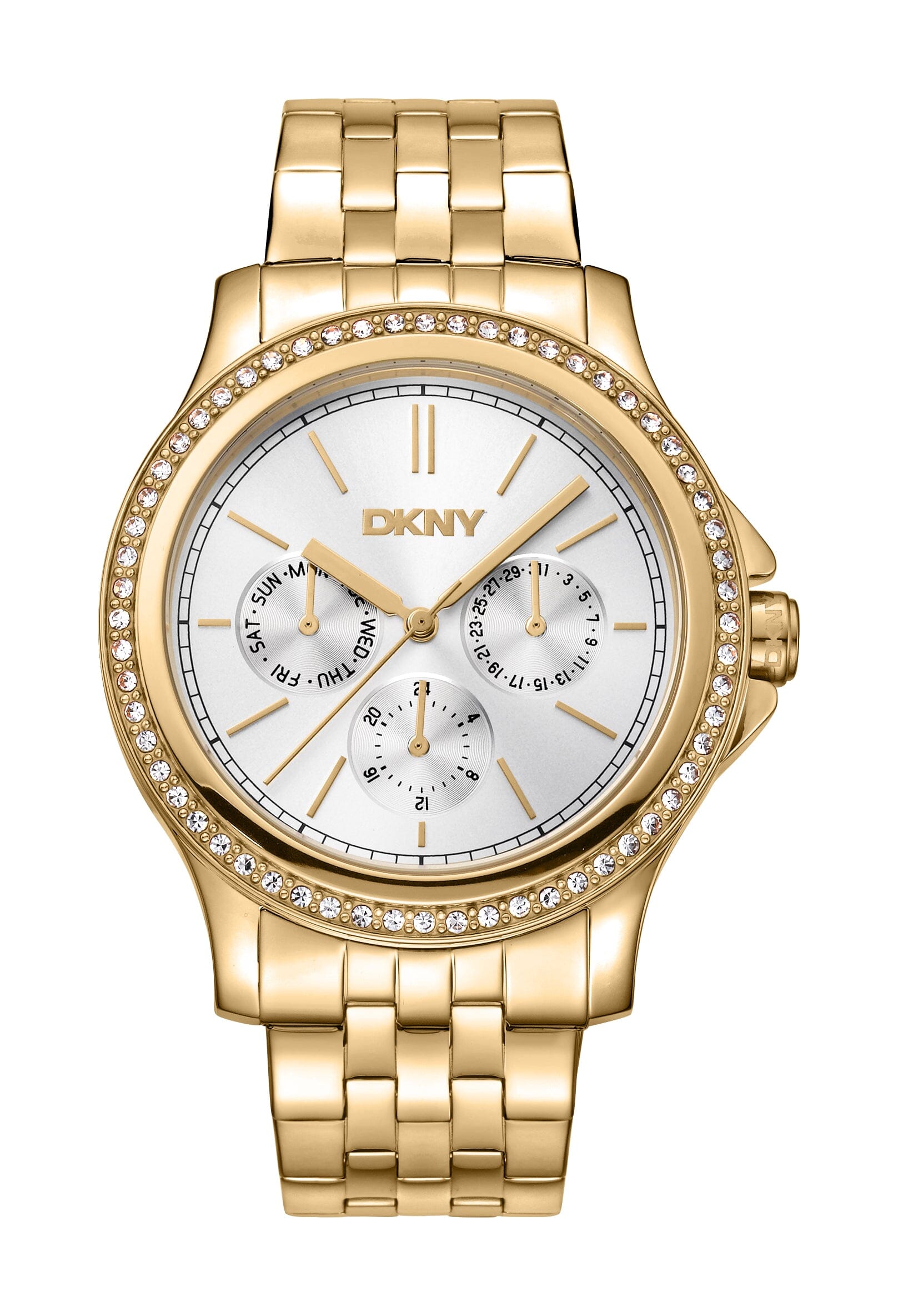 DK1L064M0065 DKNY Evening Multi-Function Silver Dial Gold Women's Watch 40mm Watches DKNY 