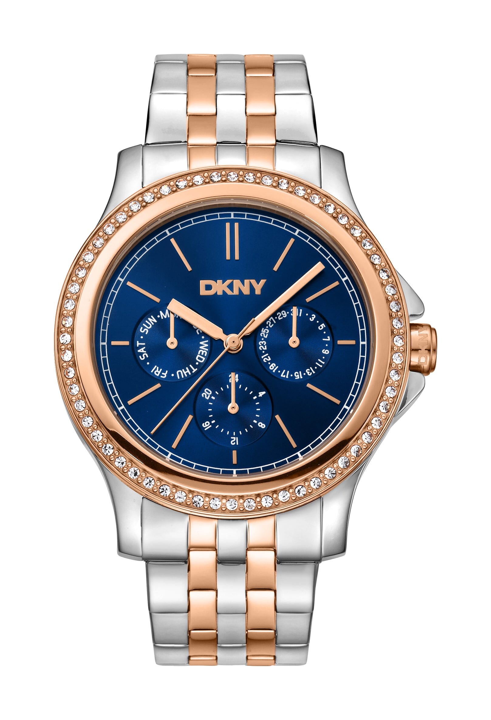 DK1L064M0095 DKNY Evening Multi-Function Two Tone Silver & Rose Gold Women's Watch 40mm Watches DKNY 