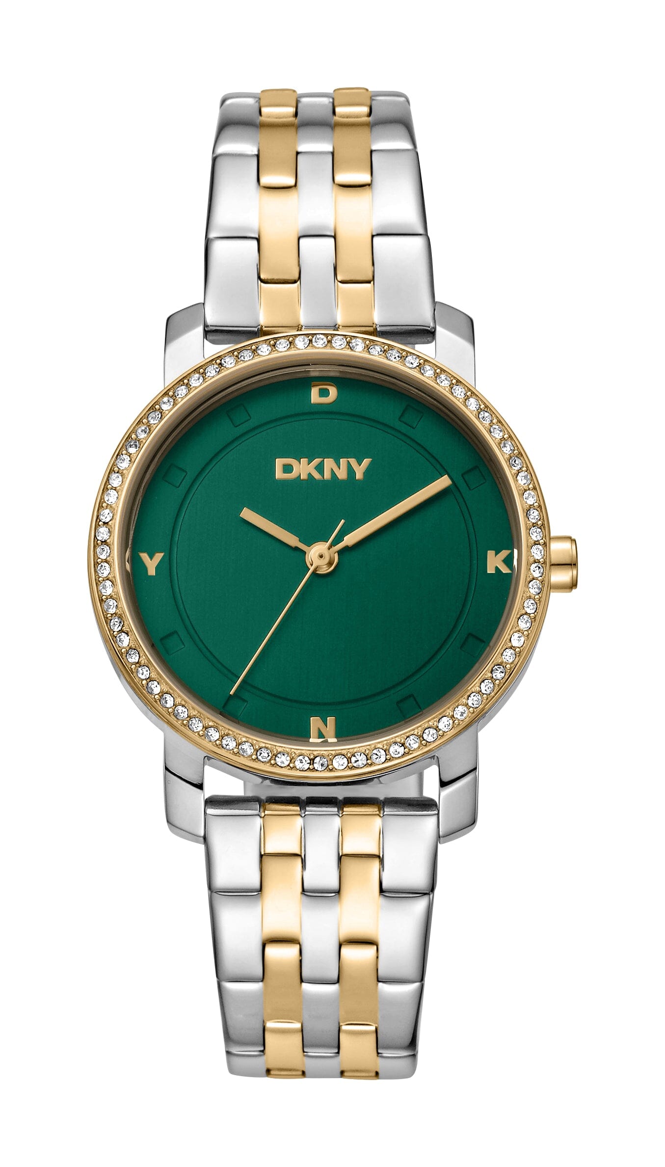 DK1L065M0075 DKNY Evening Dark Green Dial Two Tone Silver & Gold Women's Watch 32mm Watches DKNY 