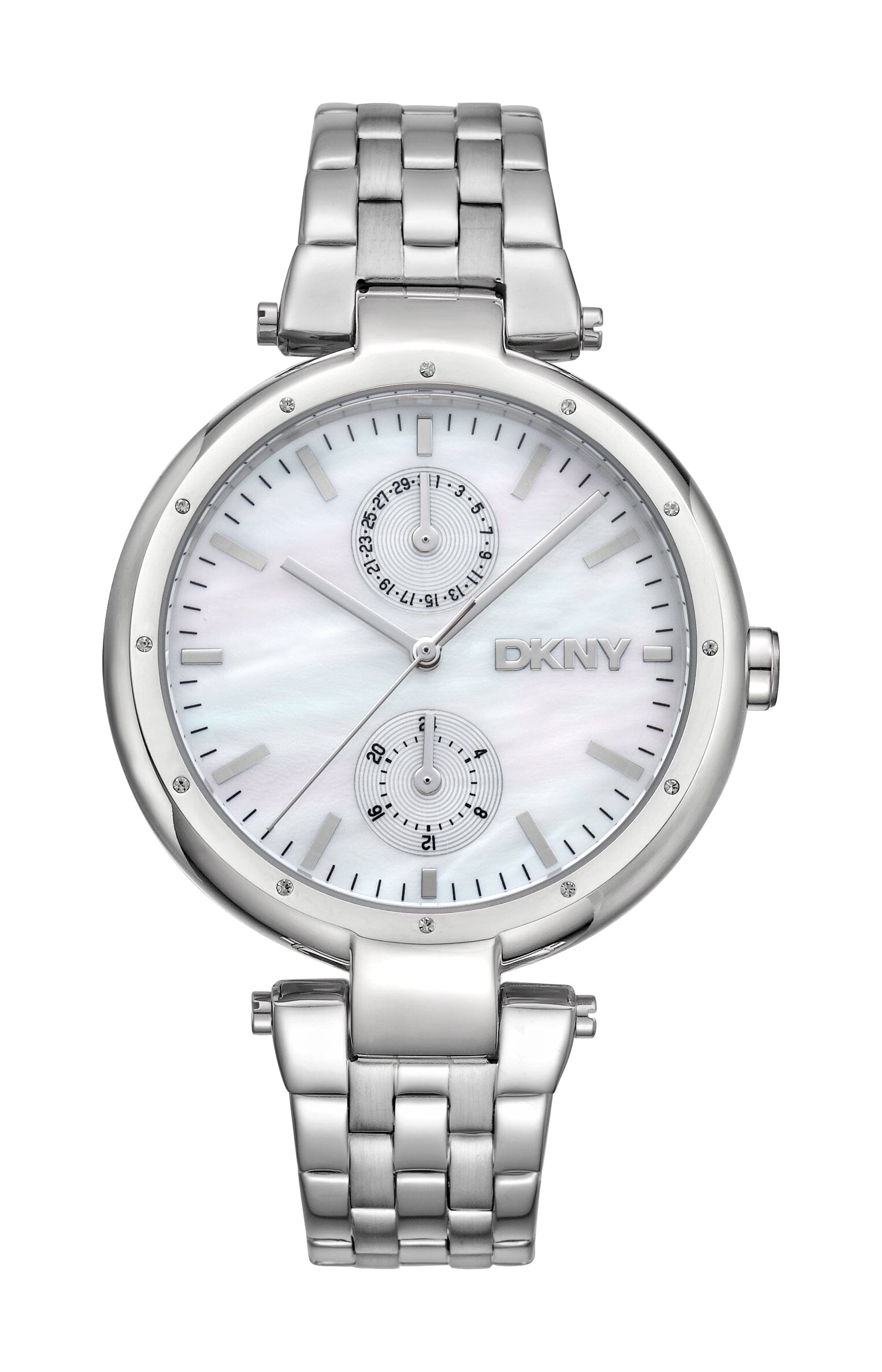 DK1L066M0045 DKNY Active Multi-Function White MOP Dial Silver Women's Watch 38mm Watches DKNY 