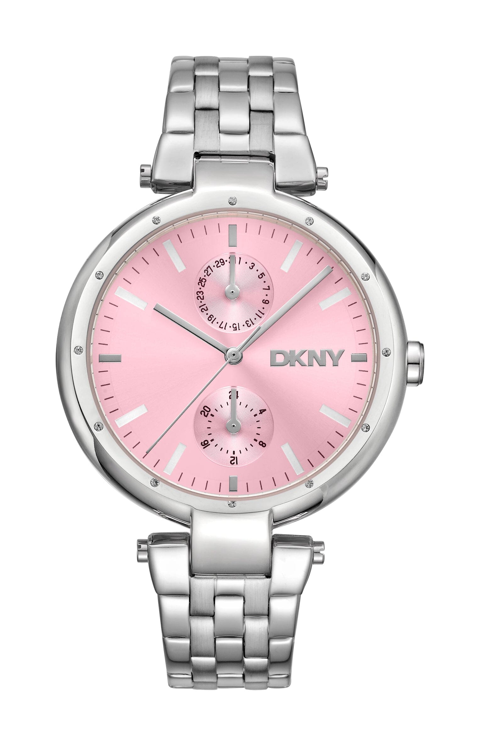 DK1L066M0055 DKNY Active Multi-Function Rose MOP Dial Silver Women's Watch 38mm Watches DKNY 